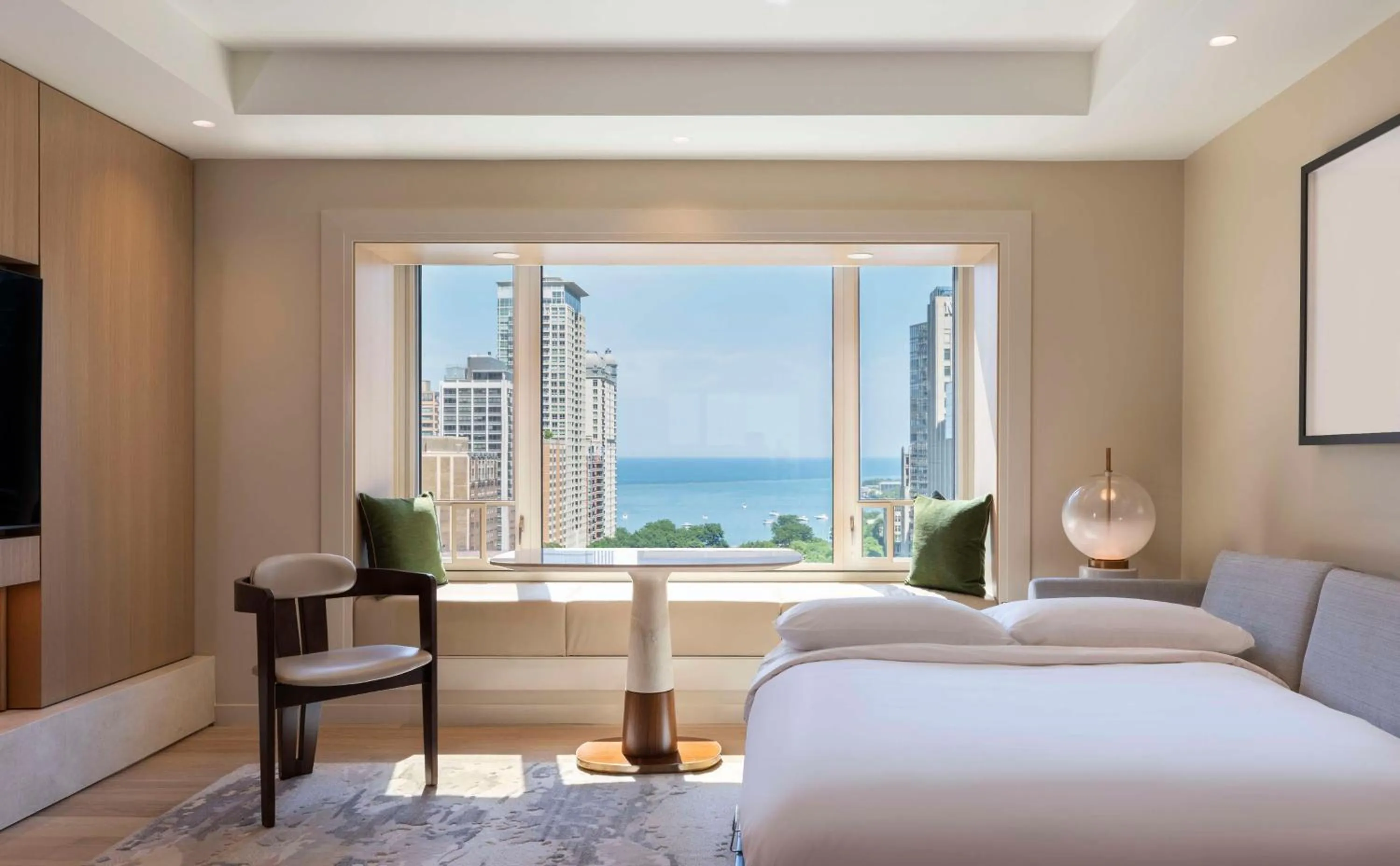 View (from property/room), Bed in Park Hyatt Chicago