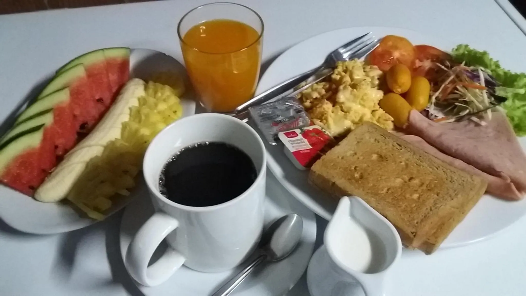 American breakfast in Jungle Hill Beach Bungalow