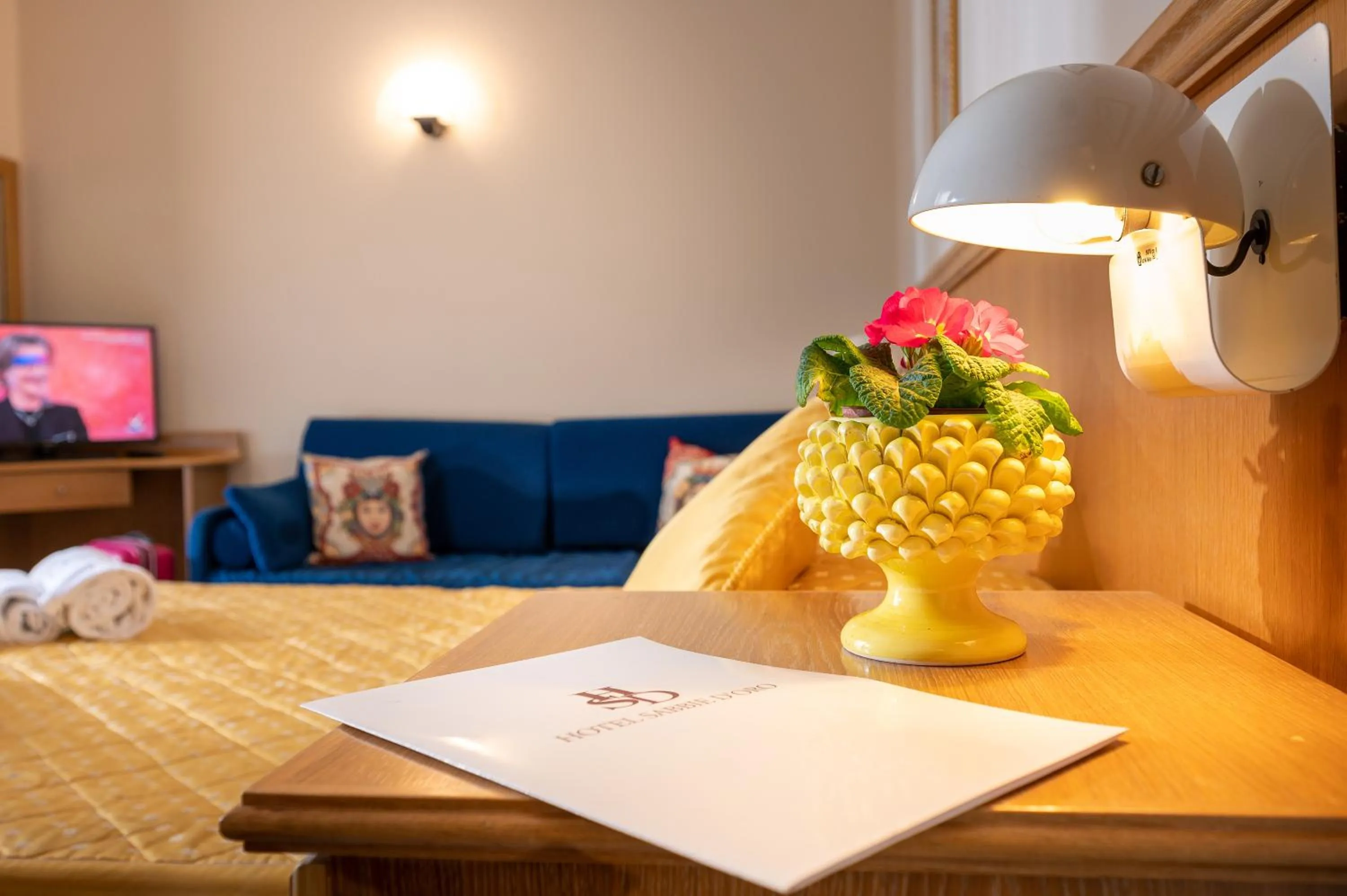 Bedroom, Bed in Hotel Sabbie d'Oro