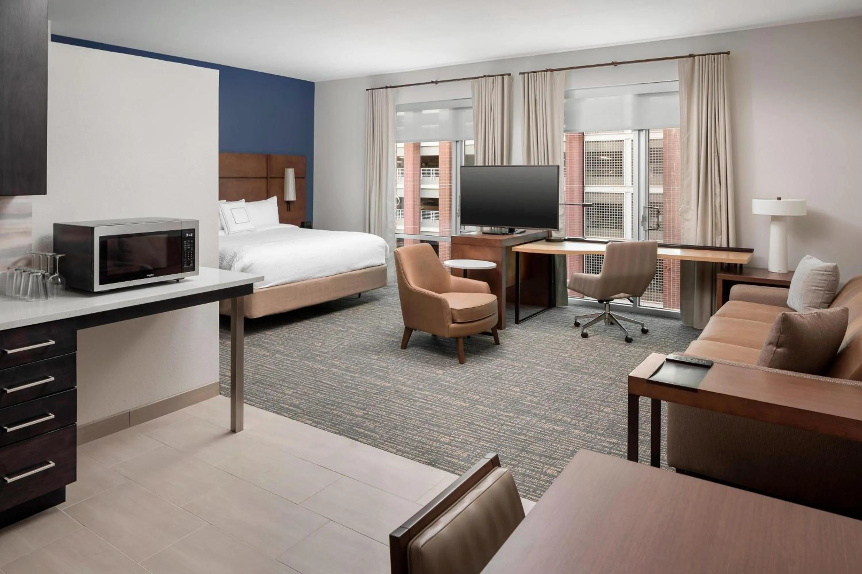 Bedroom, Bed in Residence Inn by Marriott Greenville Downtown