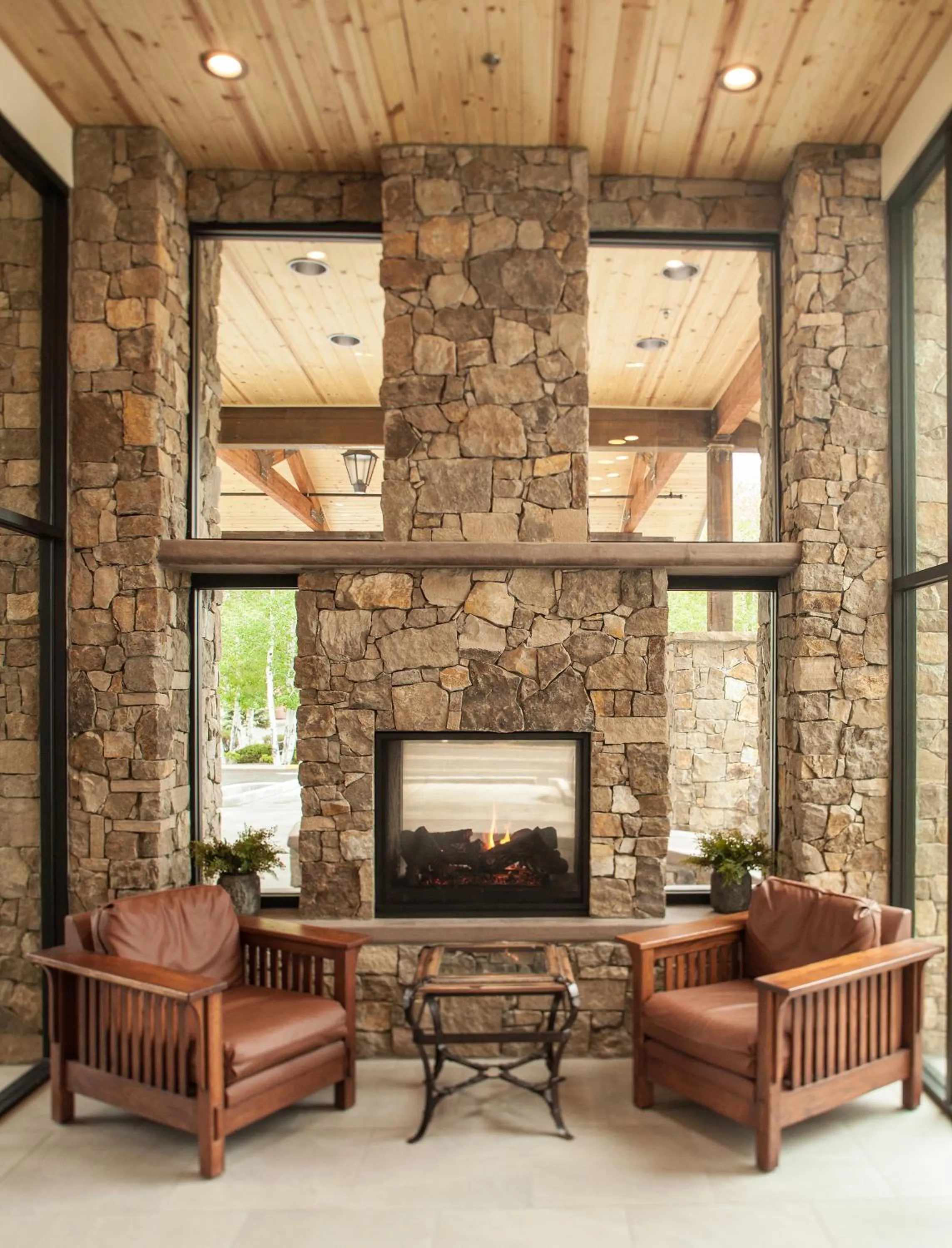 fireplace in Red Feather Lodge/Hotel