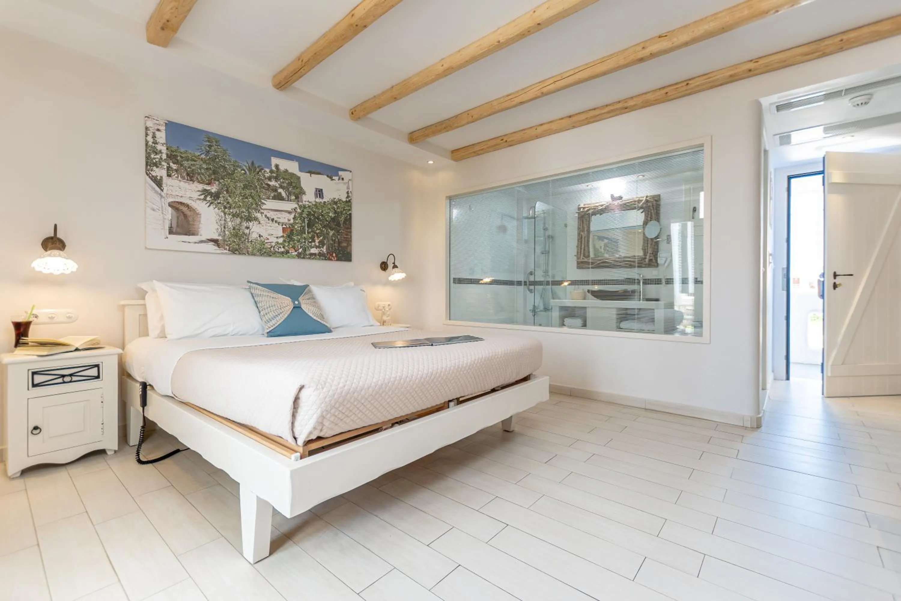 Bedroom, Bed in Naxos Island Hotel