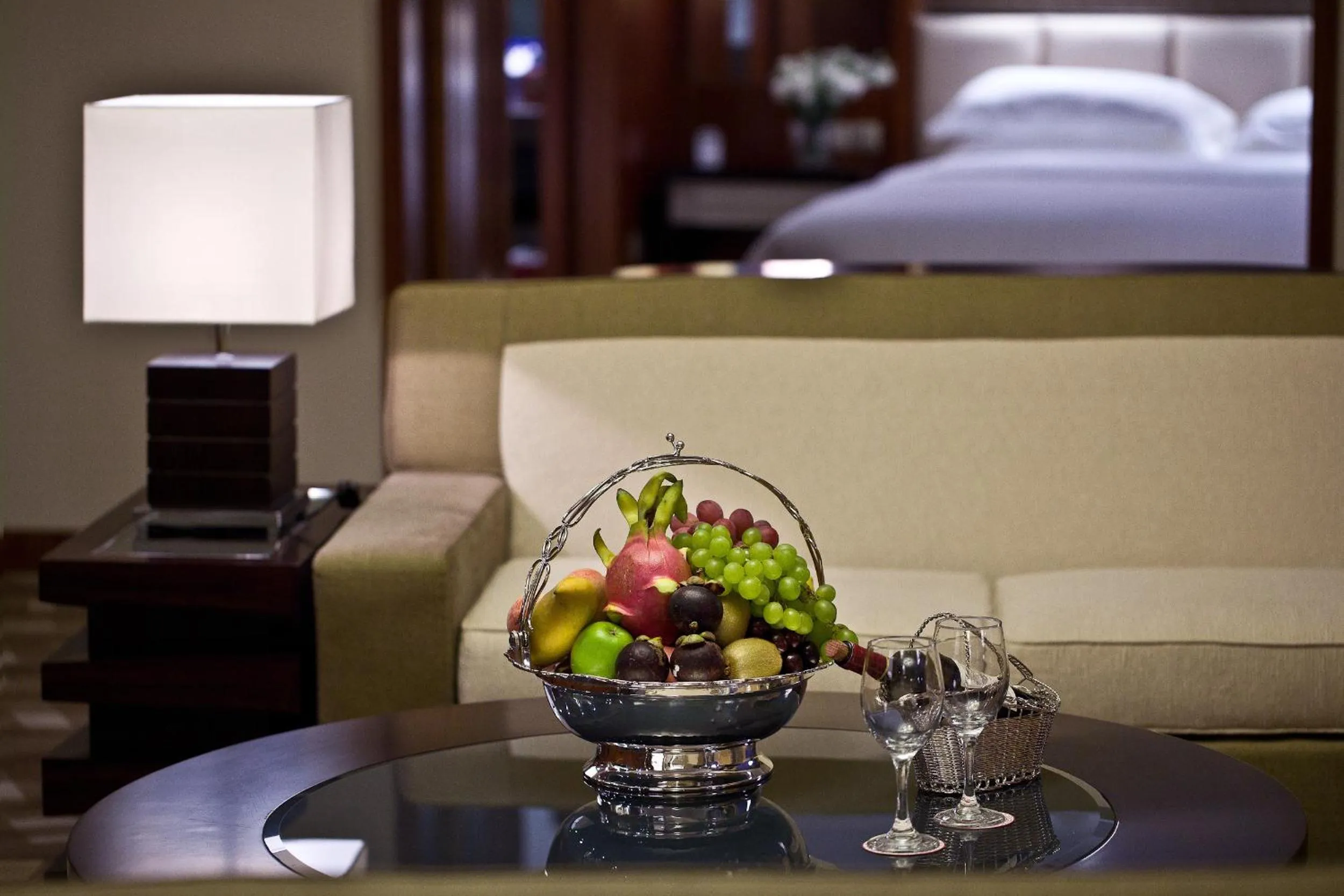 Living room, Bed in Beijing International Hotel