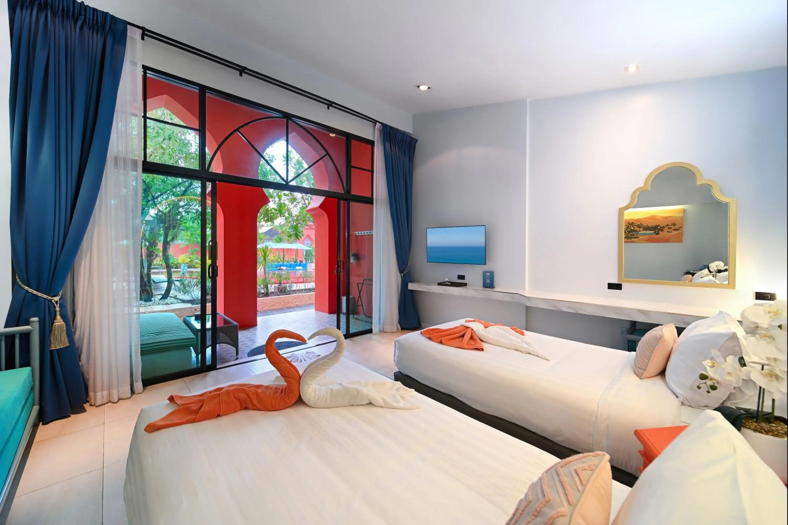 Bed in The Kiri Villas Resort