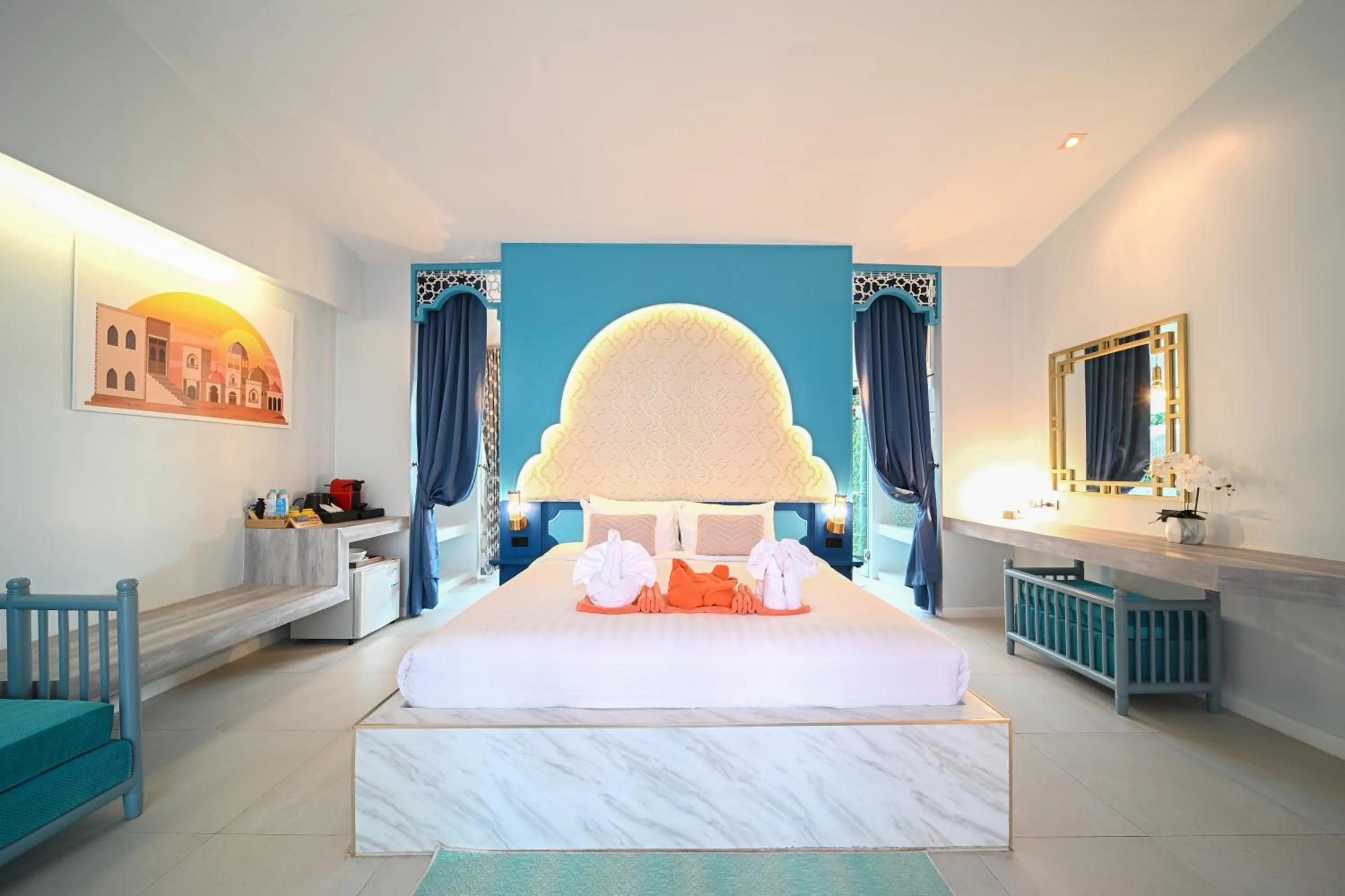 Bed in The Kiri Villas Resort