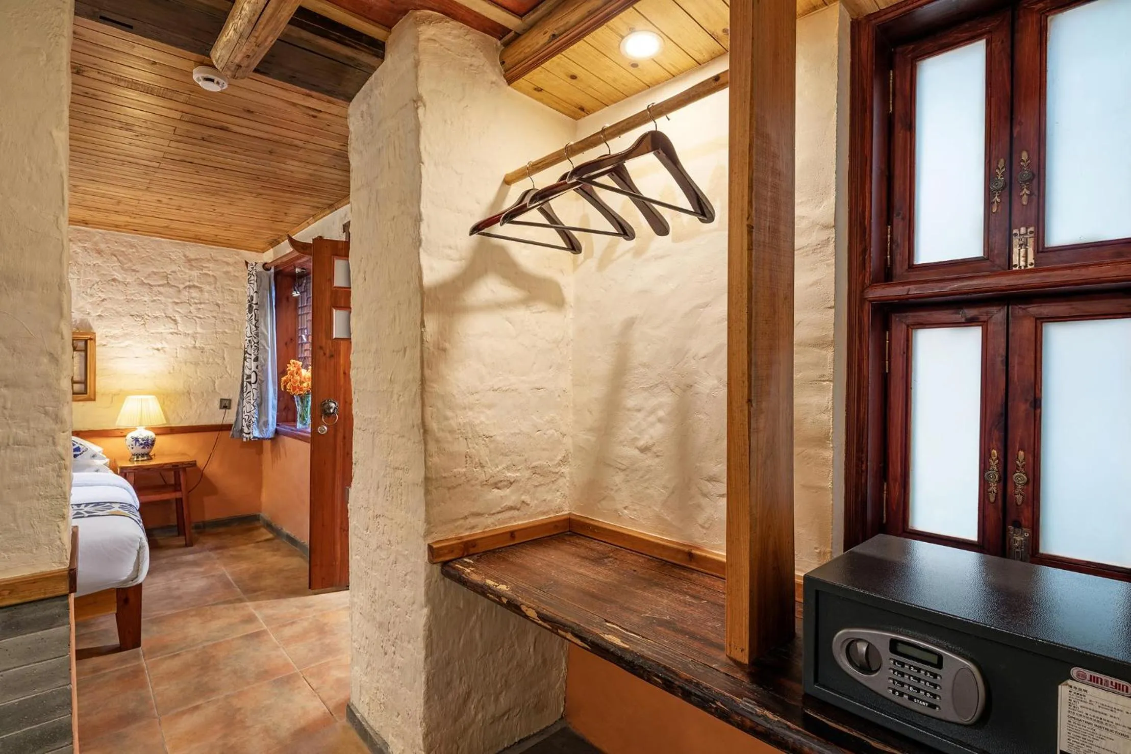 Seating area, Bed in Yangshuo Secret Garden