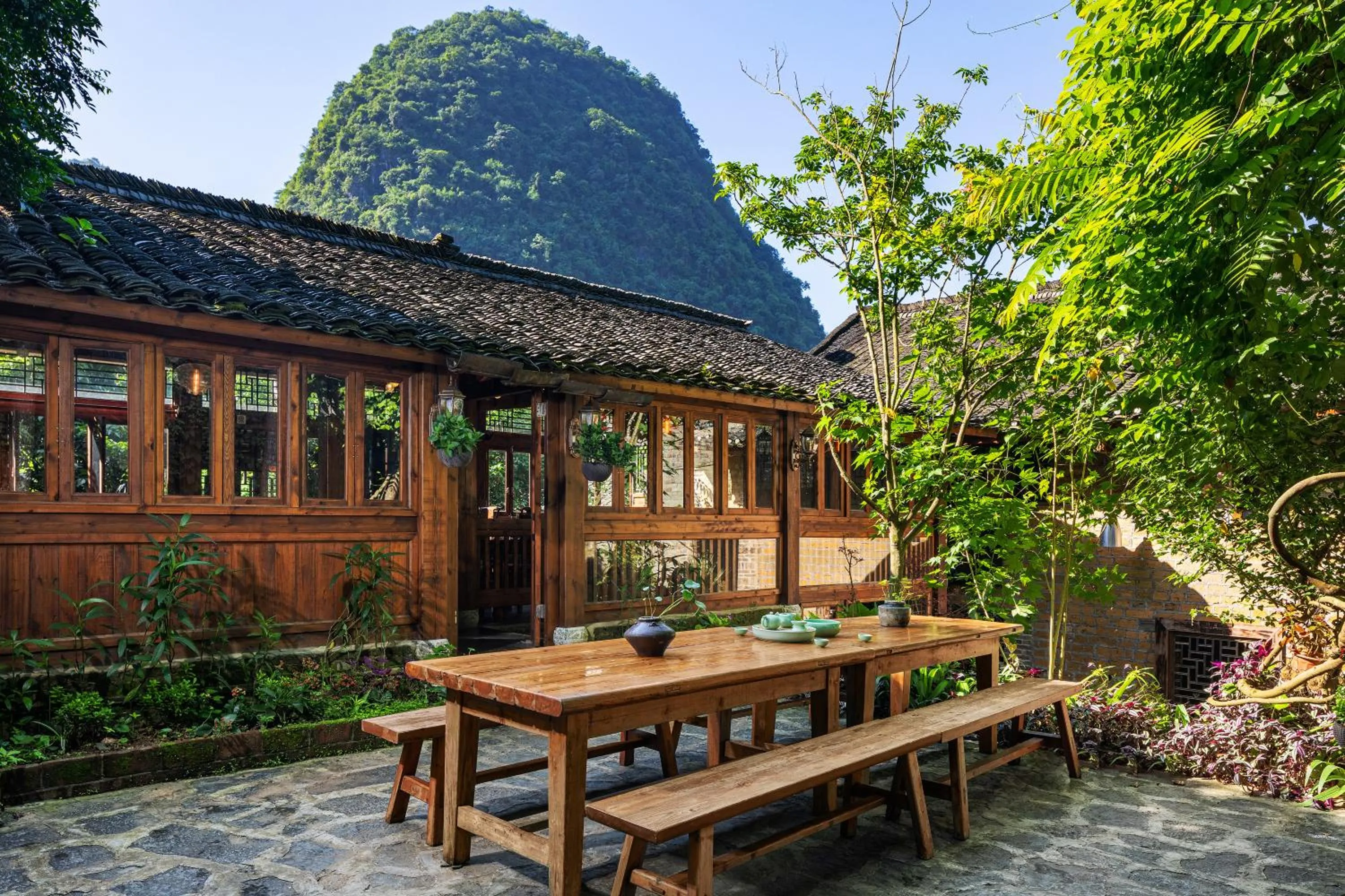 Dining area in Yangshuo Secret Garden