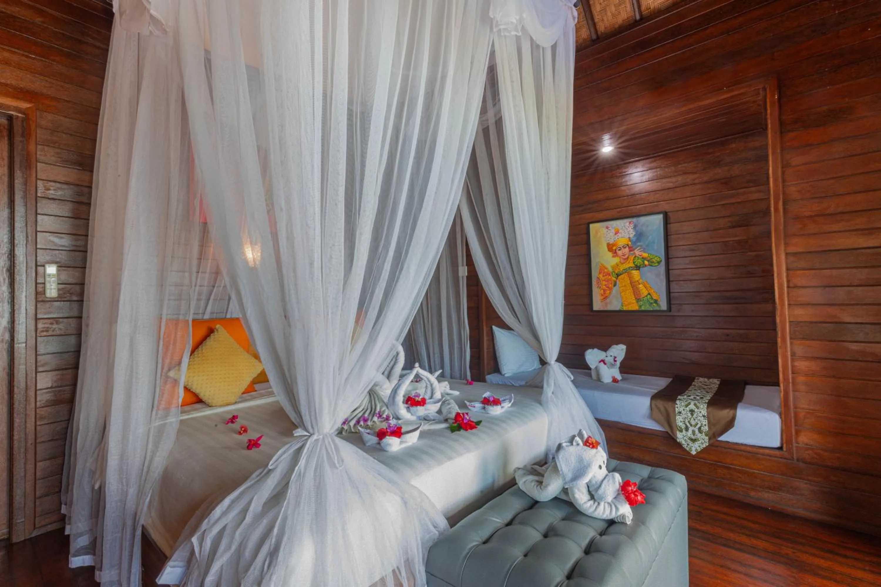 Bed in Tatak Bunut Villa Ceningan