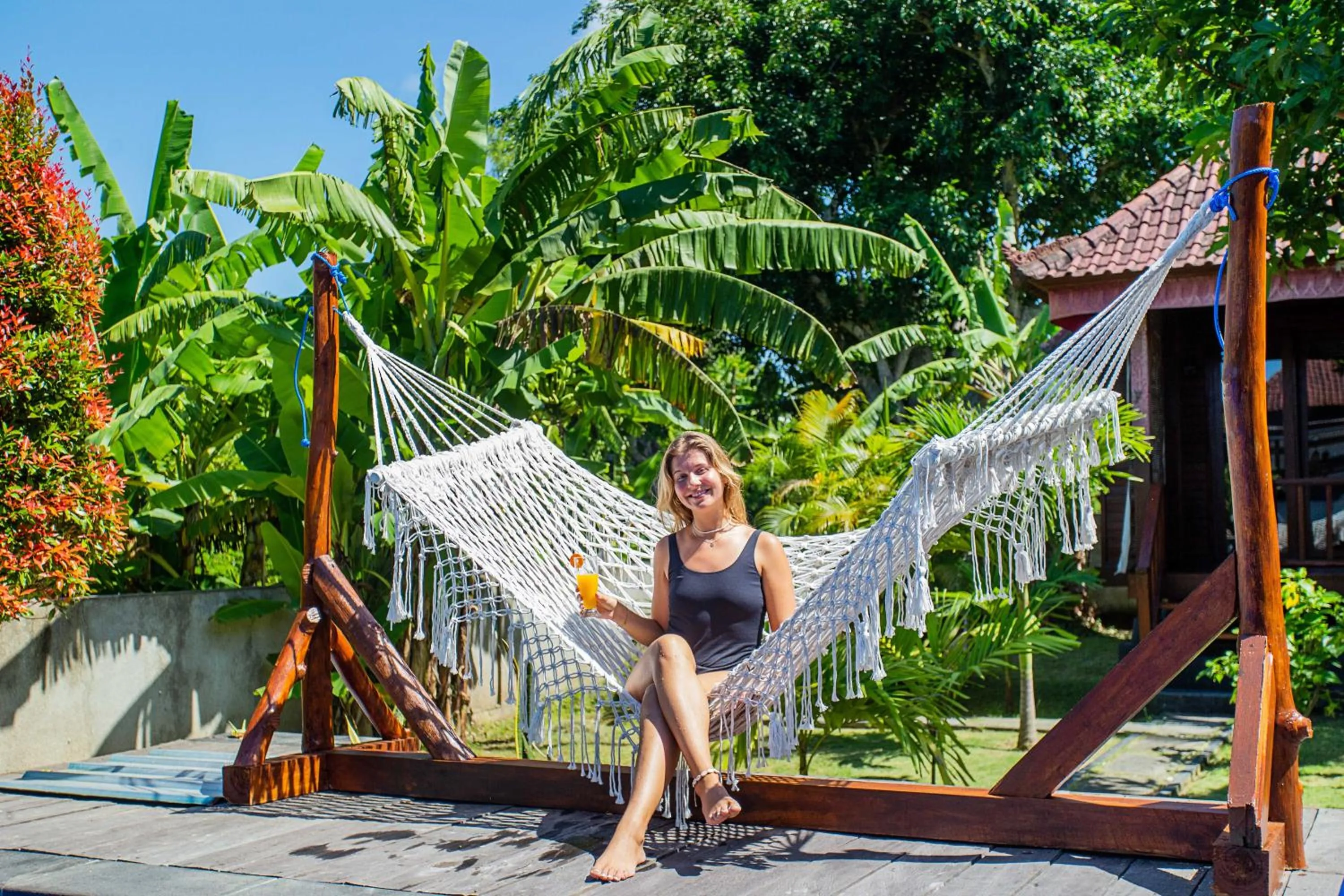 Garden view in Tatak Bunut Villa Ceningan