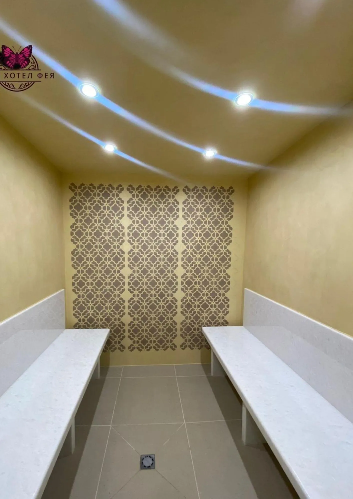 Steam room, Bed in Park Hotel Fairy