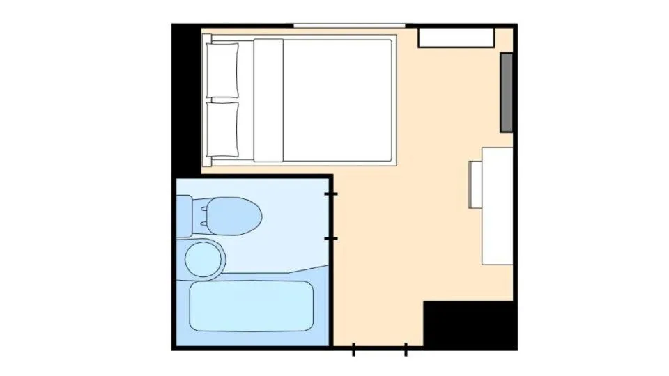 Floor plan, Bed in EIWA PLACE HOTEL Hakata