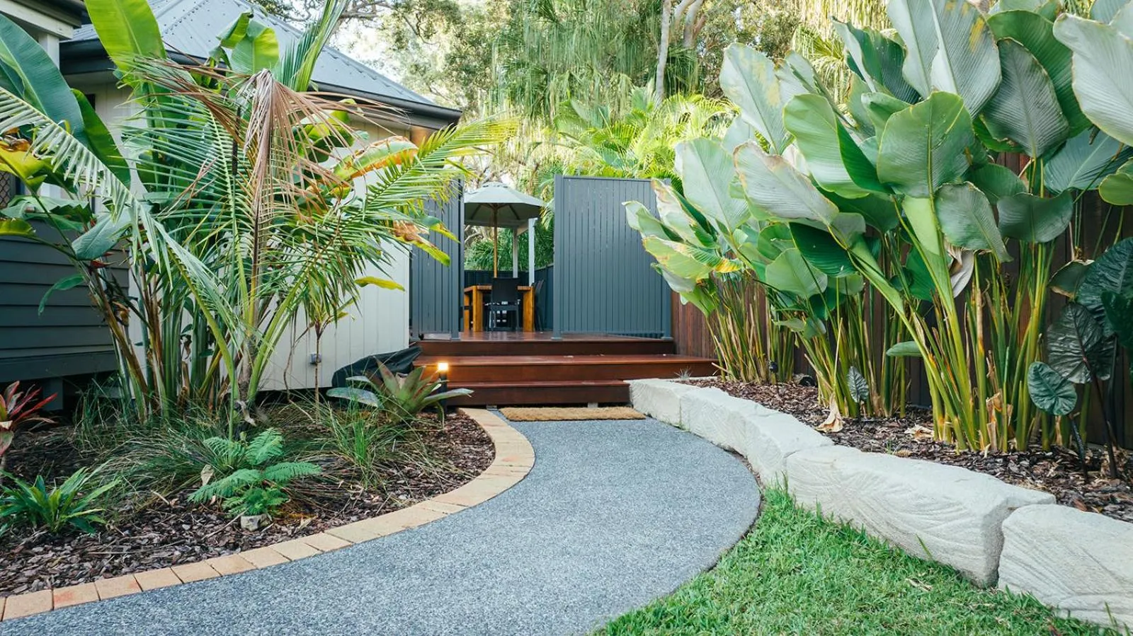 Inner courtyard view in 1770 Getaway Villas