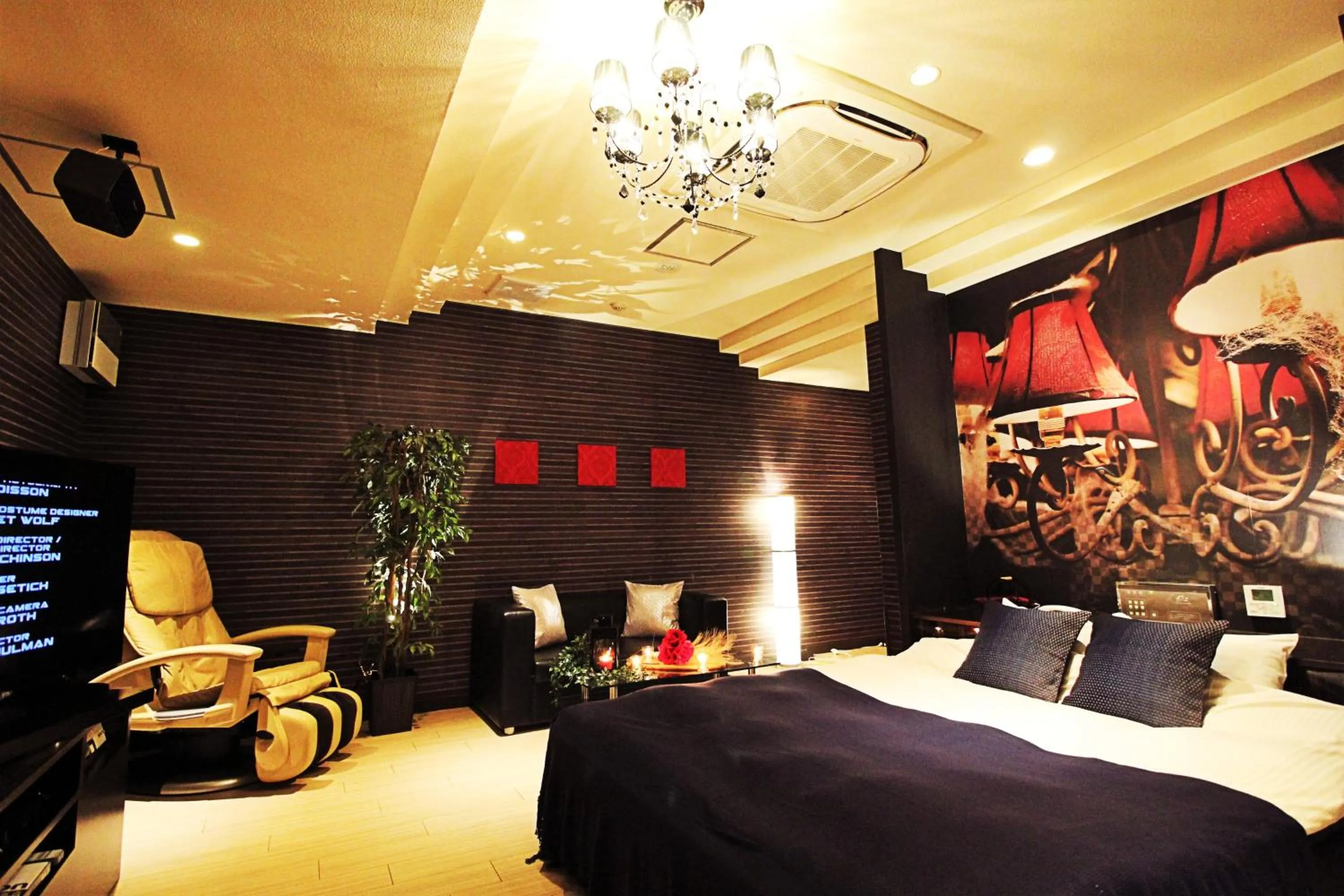 Bed in HOTEL O2 -全室人工ラドン温泉-Adult only