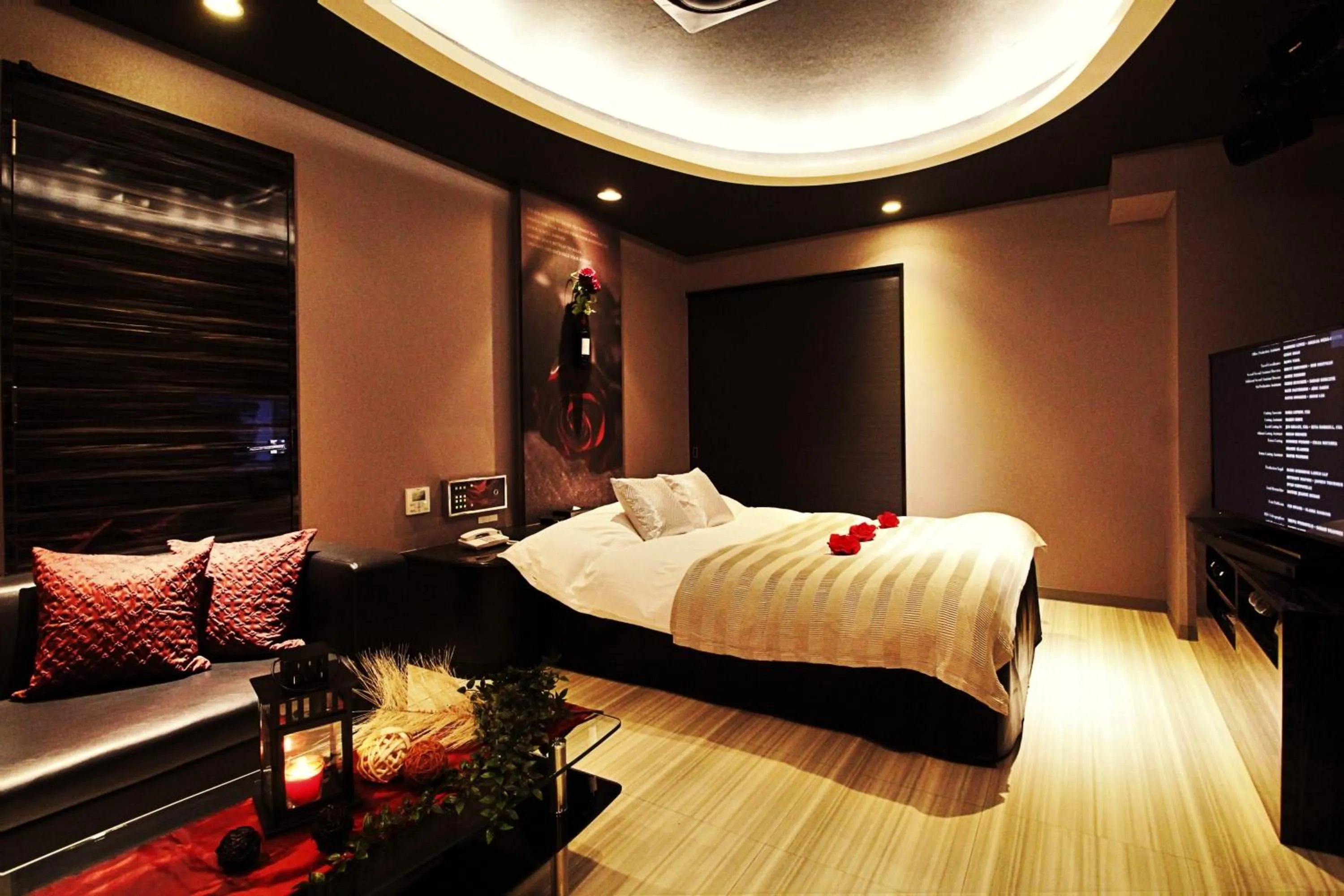 Bed in HOTEL O2 -全室人工ラドン温泉-Adult only