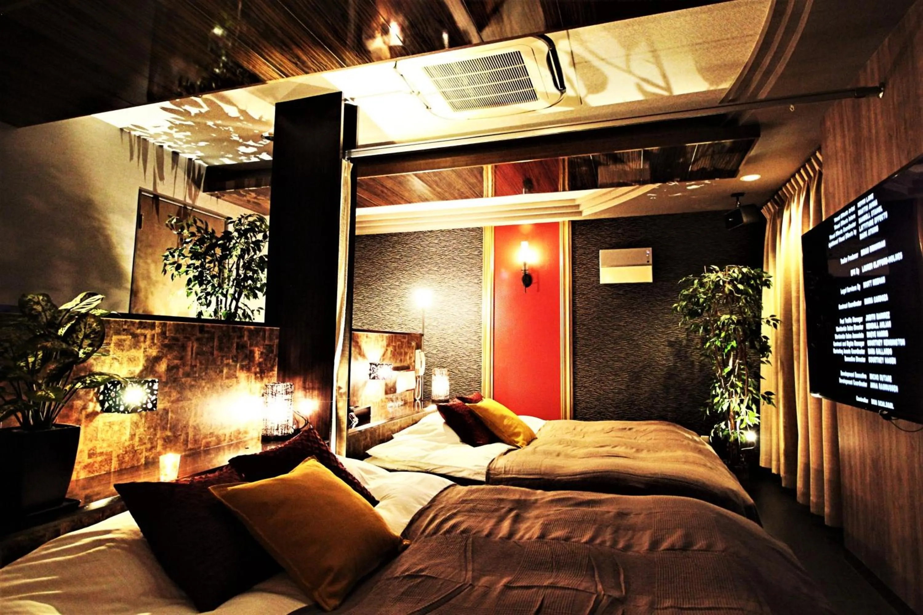 Bed in HOTEL O2 -全室人工ラドン温泉-Adult only