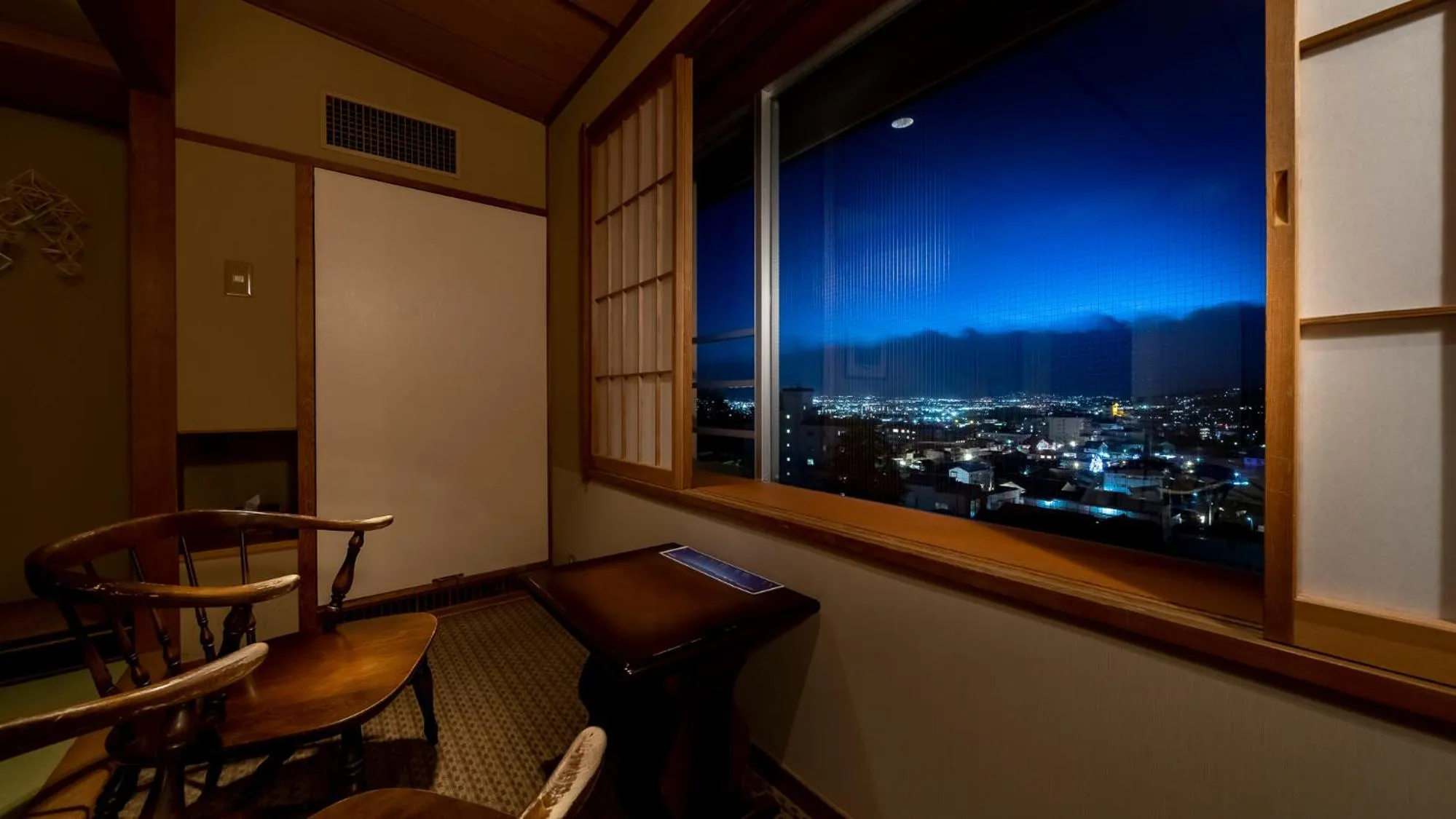 Seating area in onsen hotel OMOTO