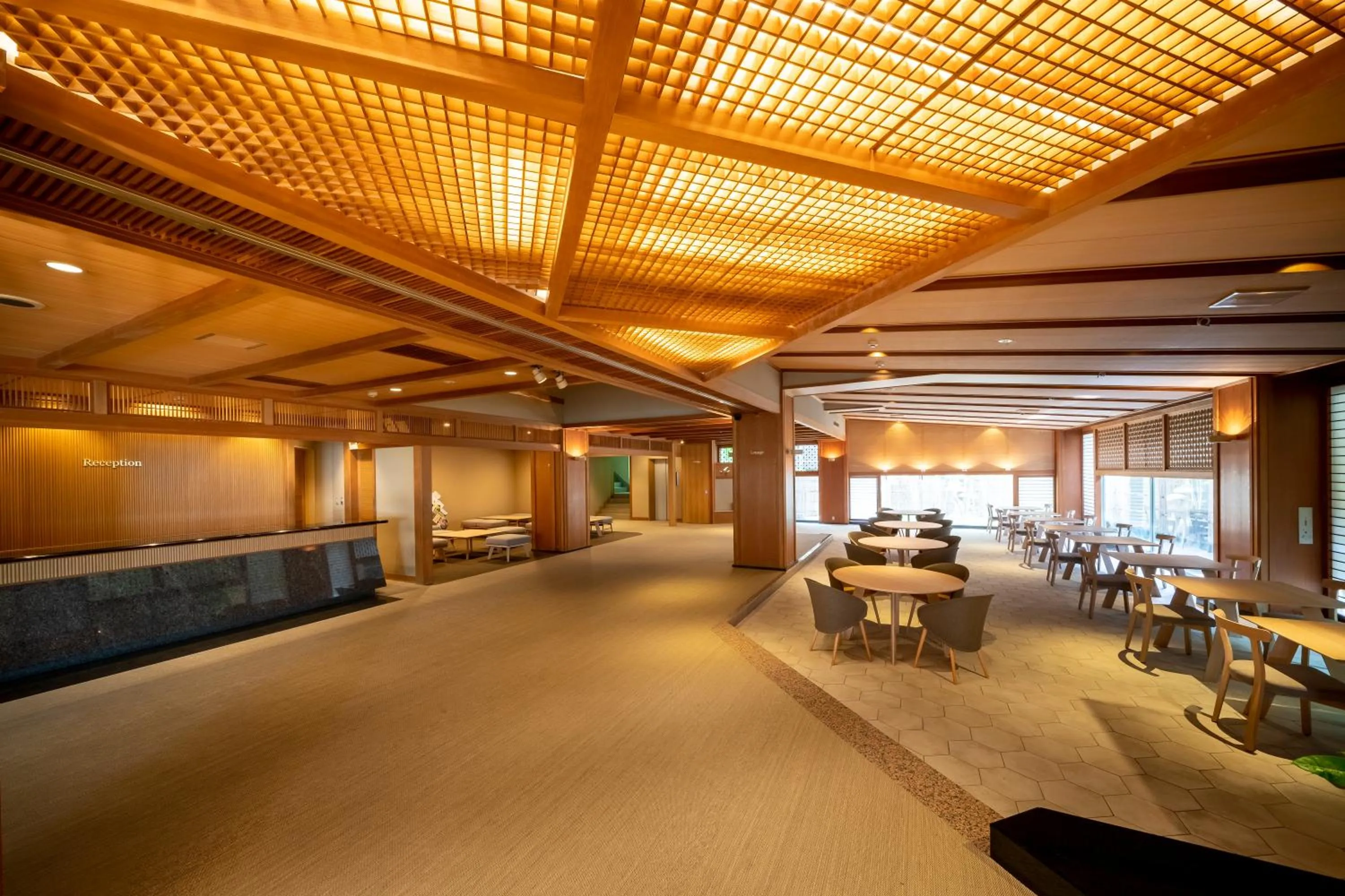 Lobby or reception in onsen hotel OMOTO