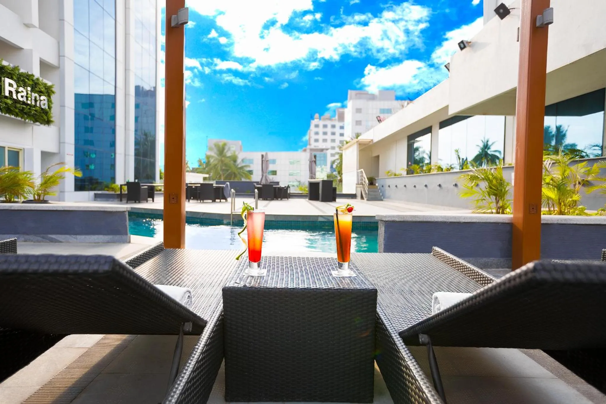 Patio, Swimming Pool in Clarion Hotel President Chennai