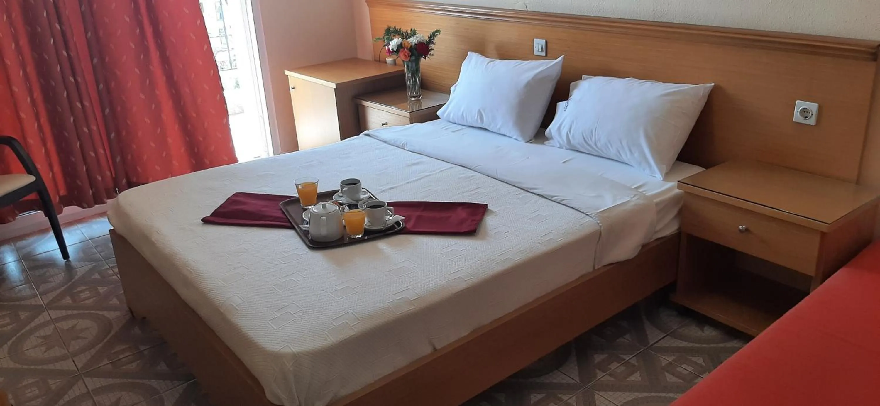 Bed in Hotel Aphroditi