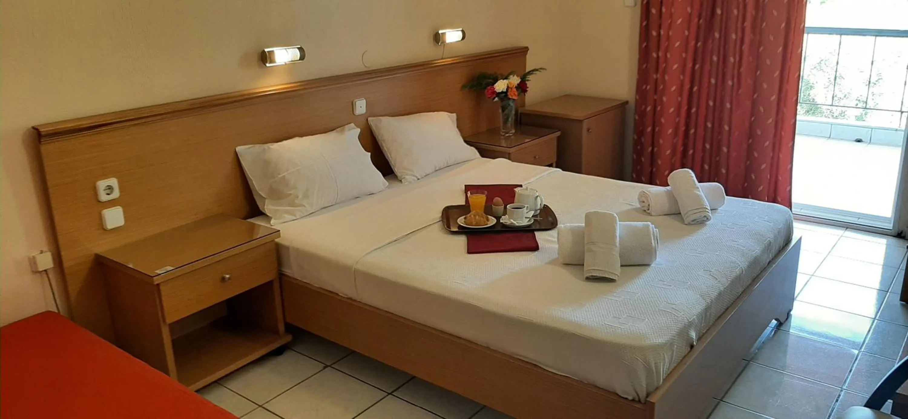 Bed in Hotel Aphroditi