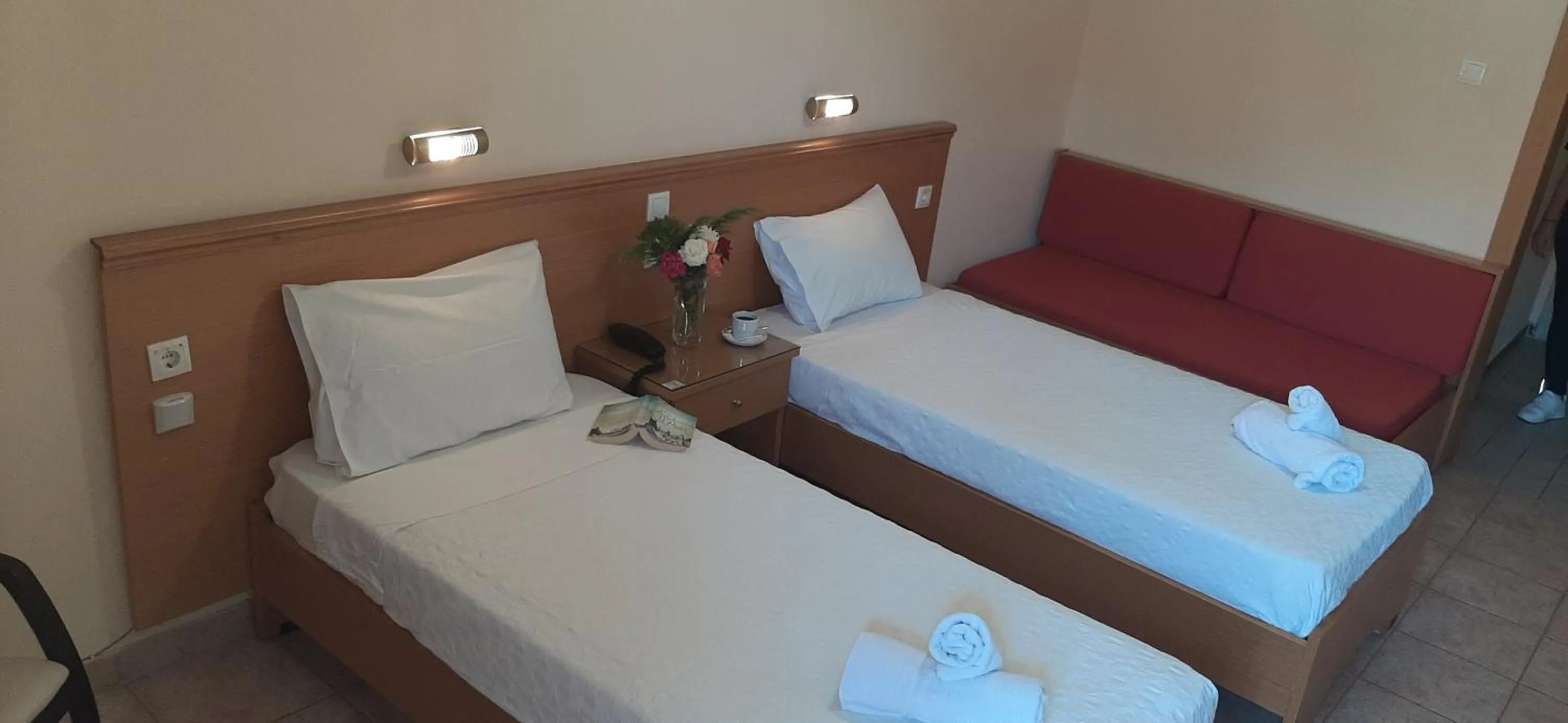 Bed in Hotel Aphroditi