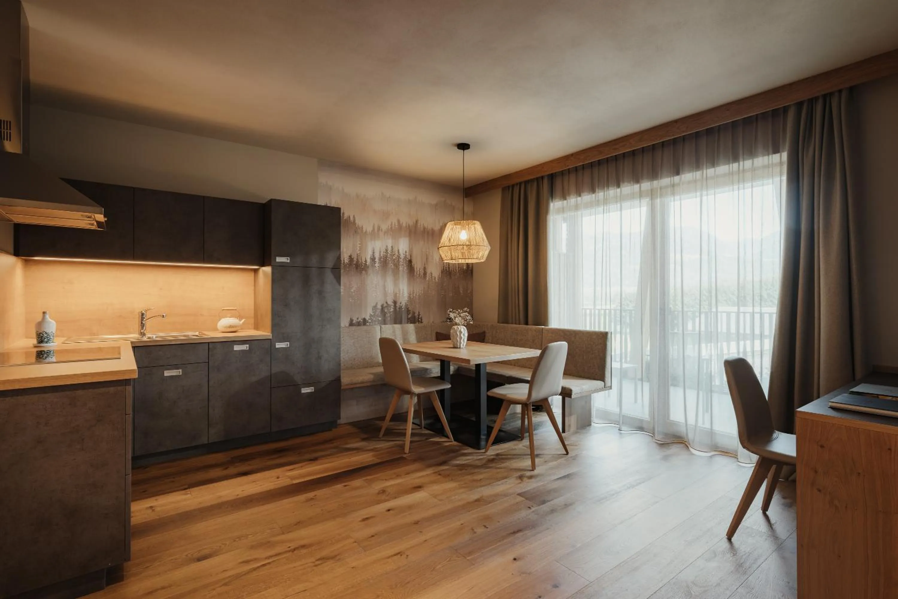 Kitchen or kitchenette in Hotel B&B Feldmessner