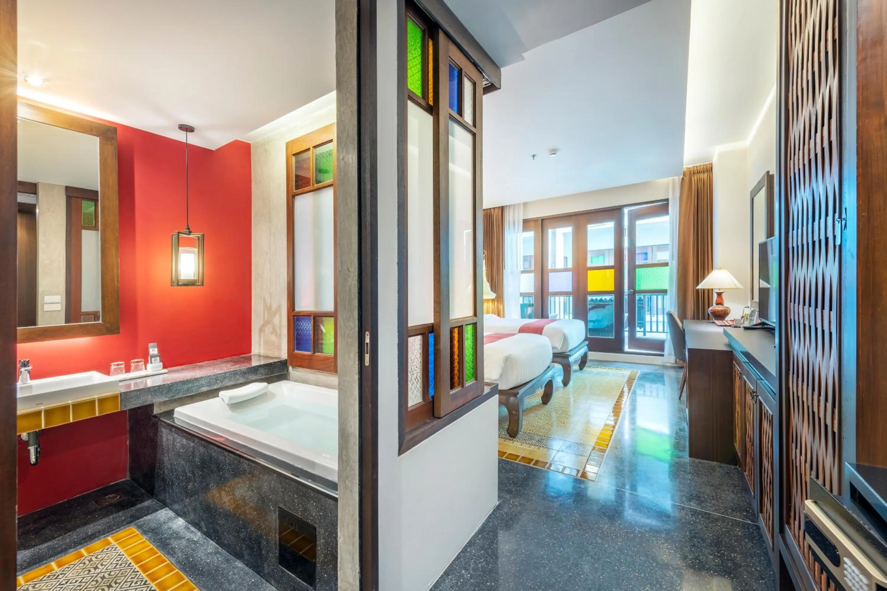 Bathroom, Bed in Monkham Village Hat Yai