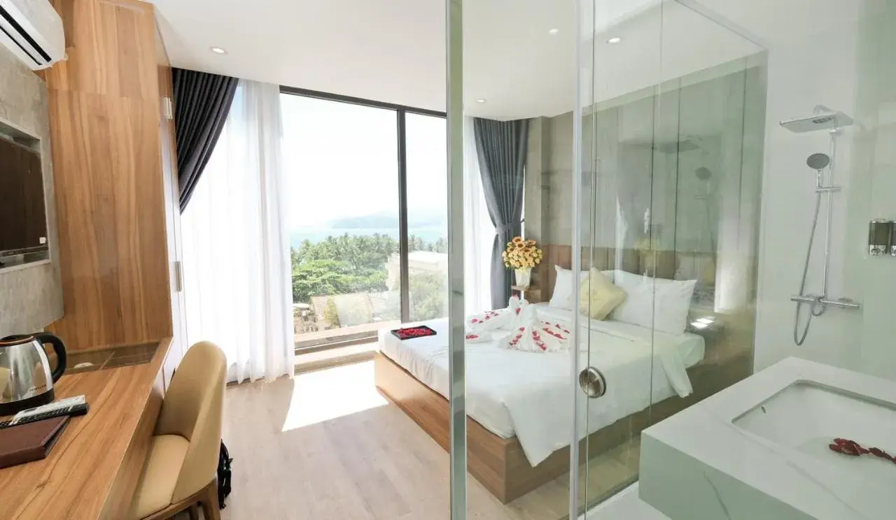 Deluxe Double Room with Sea View in Prague Nha Trang Deluxe Double Room with Sea View in Prague Nha Trang