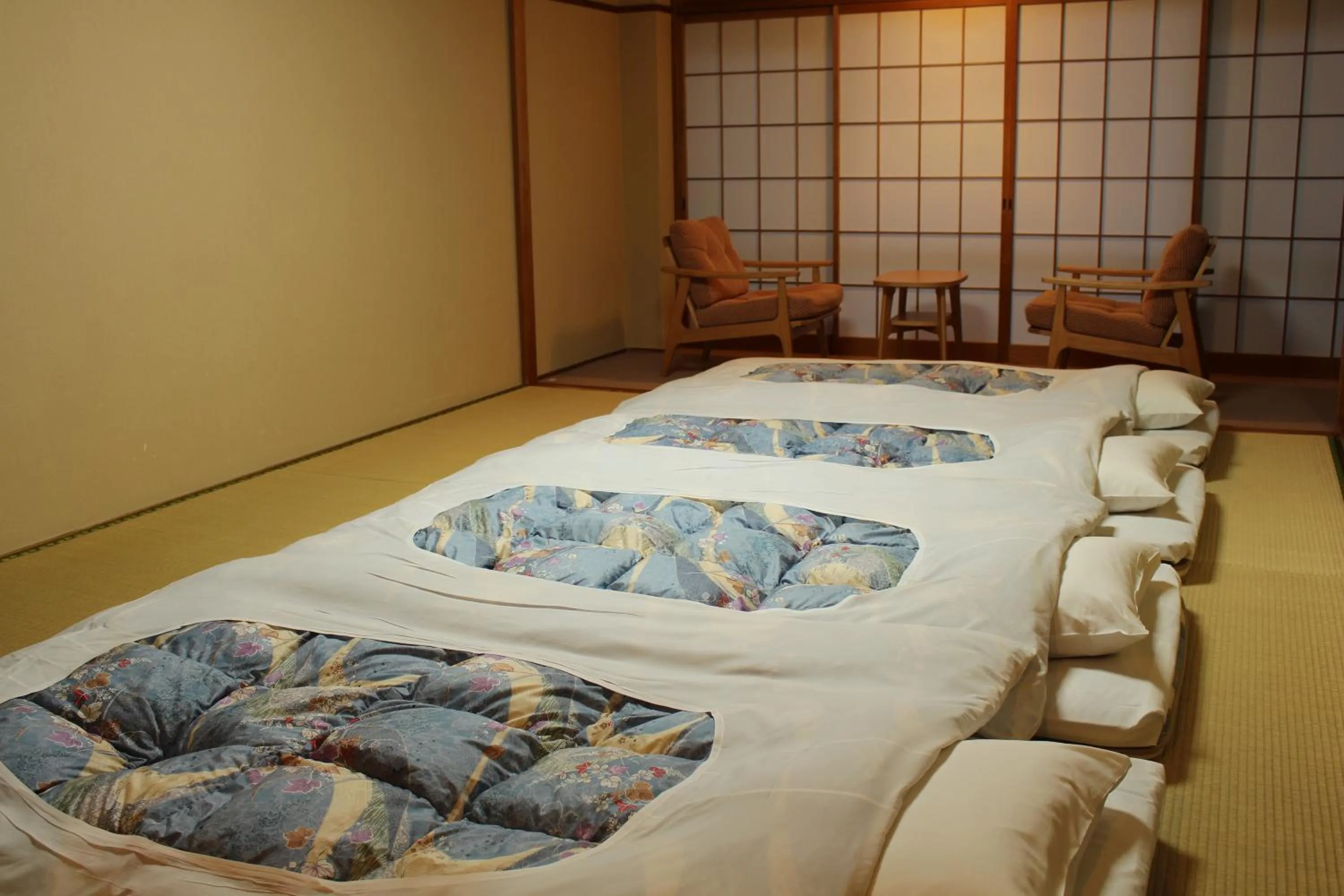 Bed in Miyajima Seaside Hotel