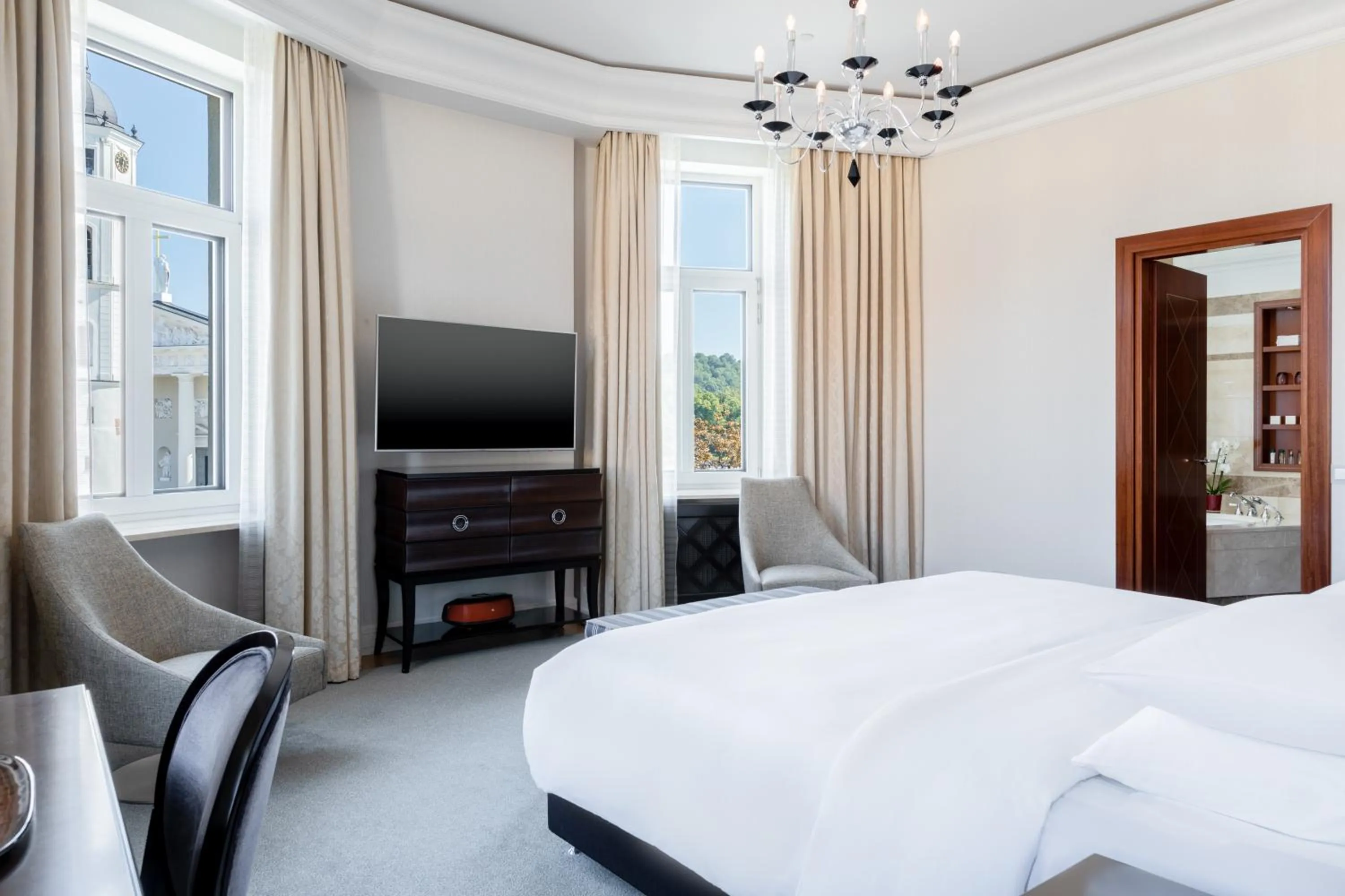 Bed in Grand Hotel Kempinski Vilnius