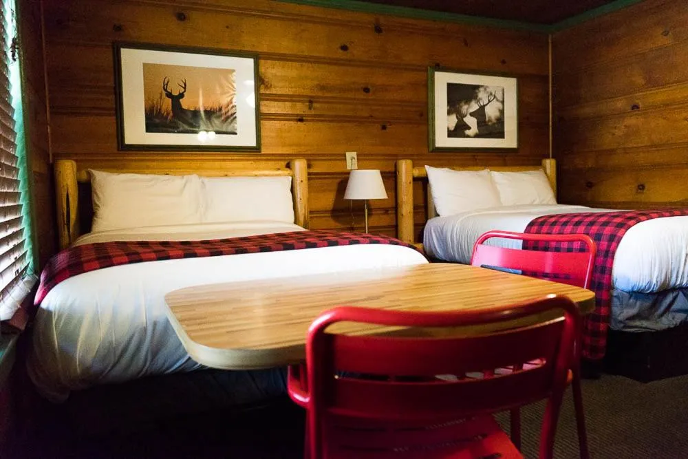 Bed in Shaver Lake Village Hotel