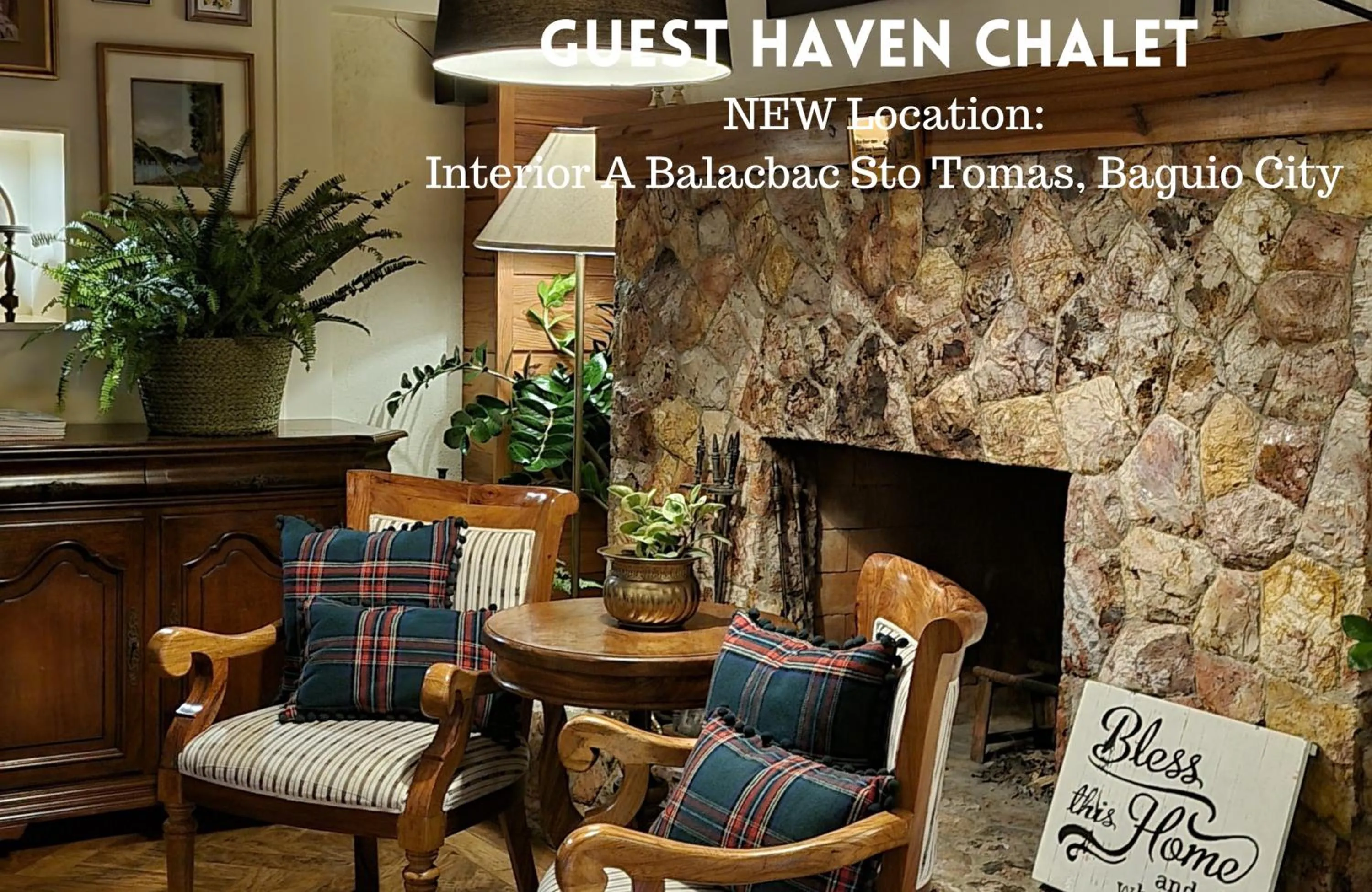 fireplace in Guest Haven Chalet Baguio Bed and Breakfast