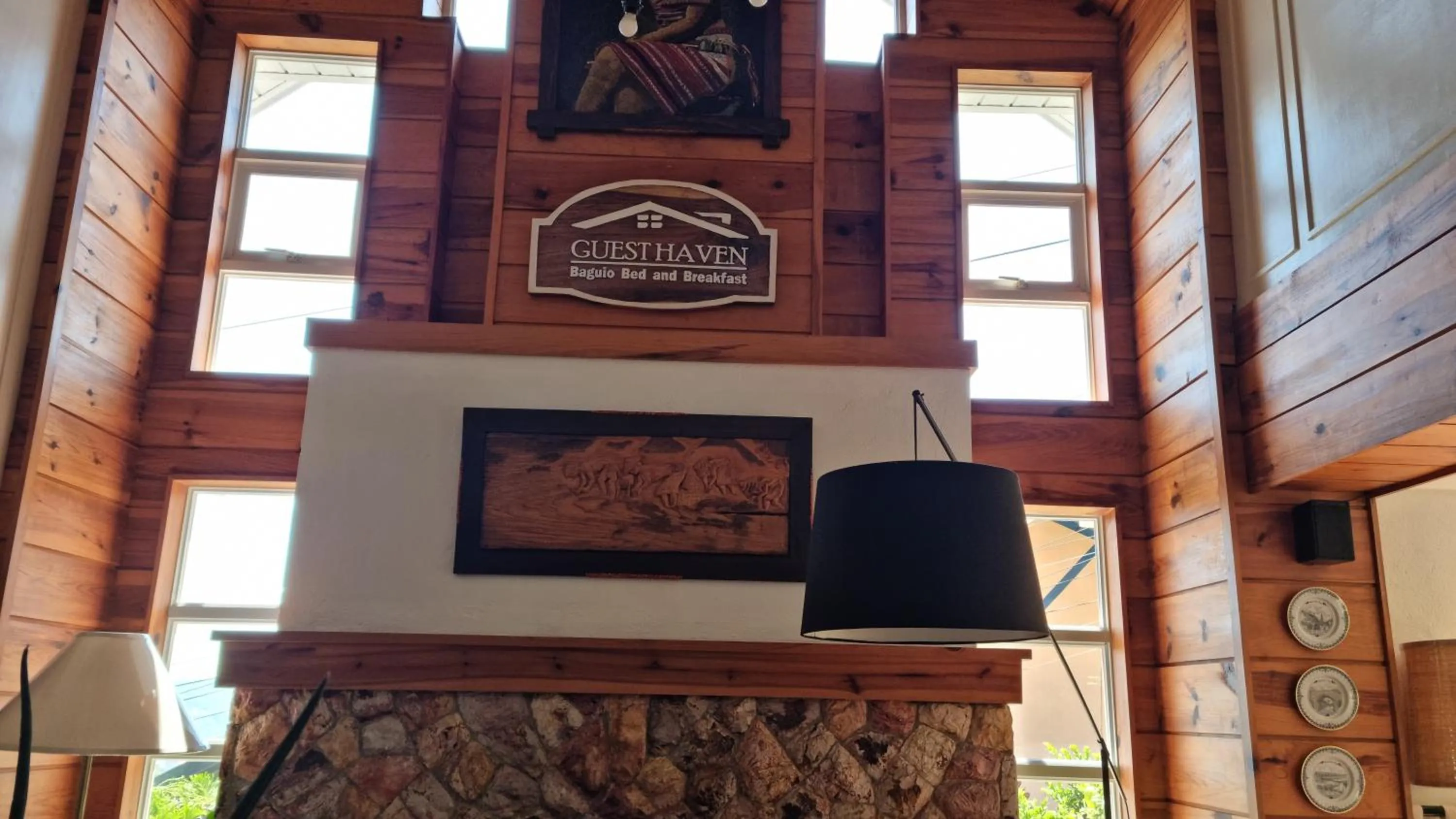 fireplace in Guest Haven Chalet Baguio Bed and Breakfast