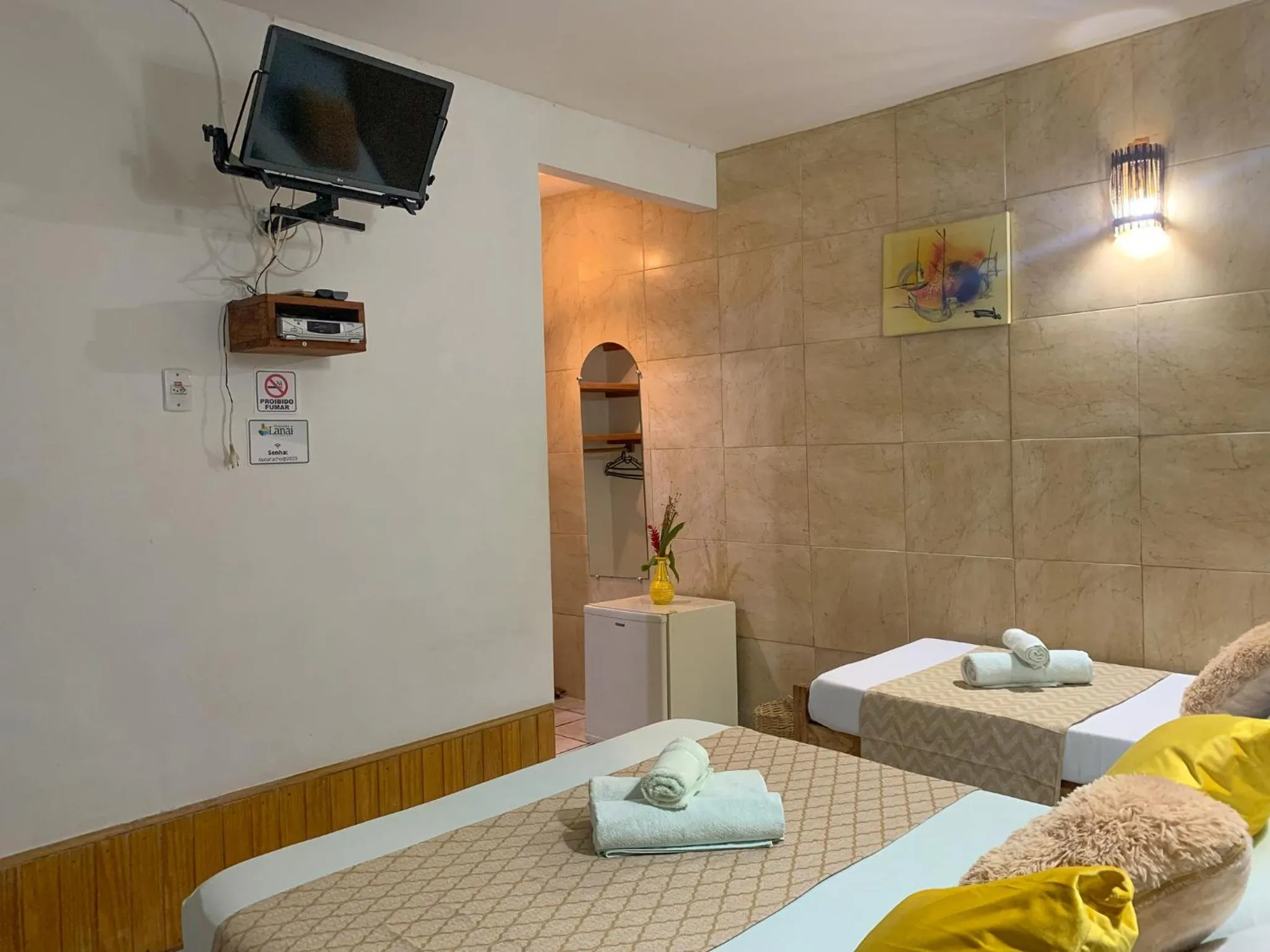 Bed in Pousada Lanai