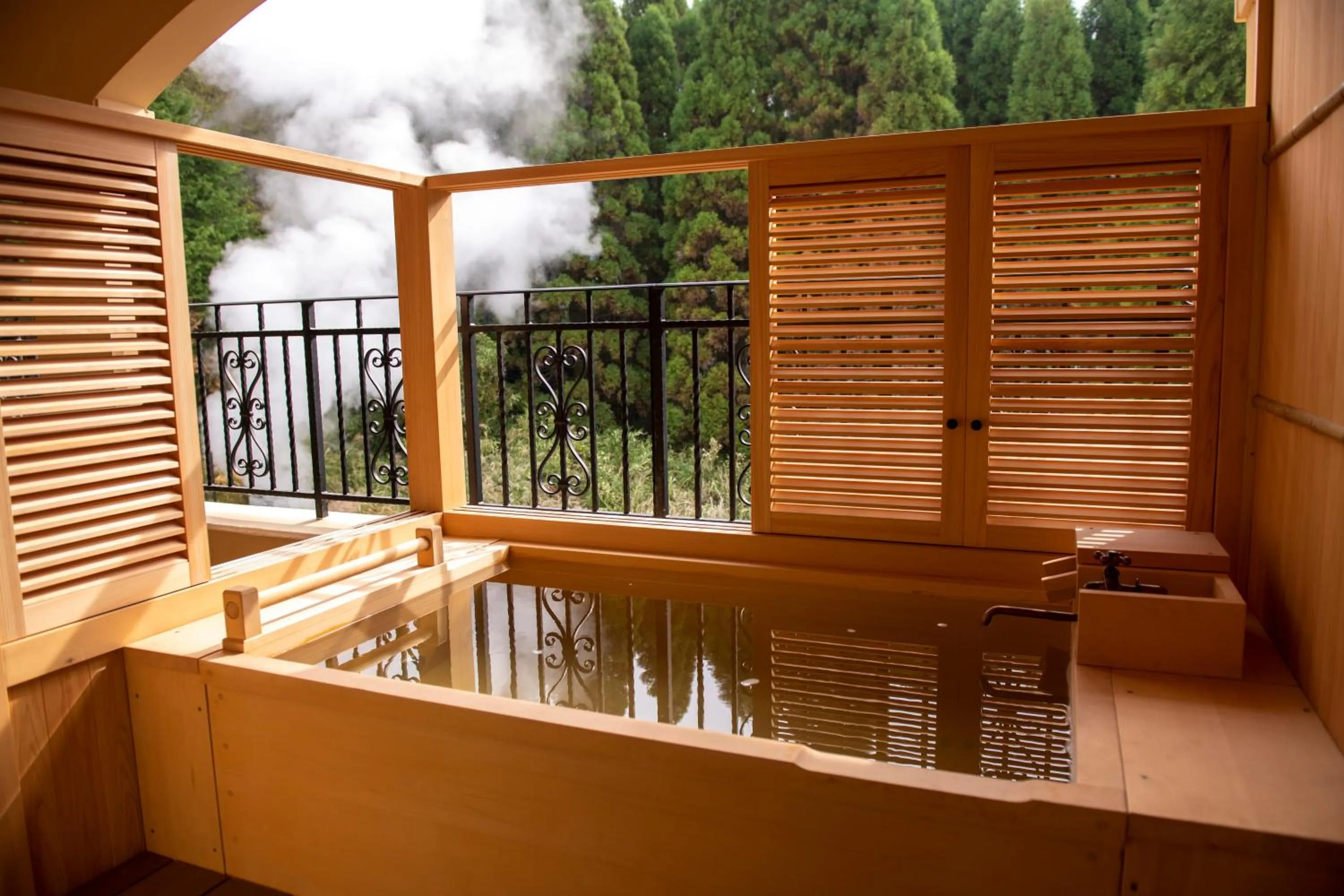 Open Air Bath in La Vista Kirishima Hills