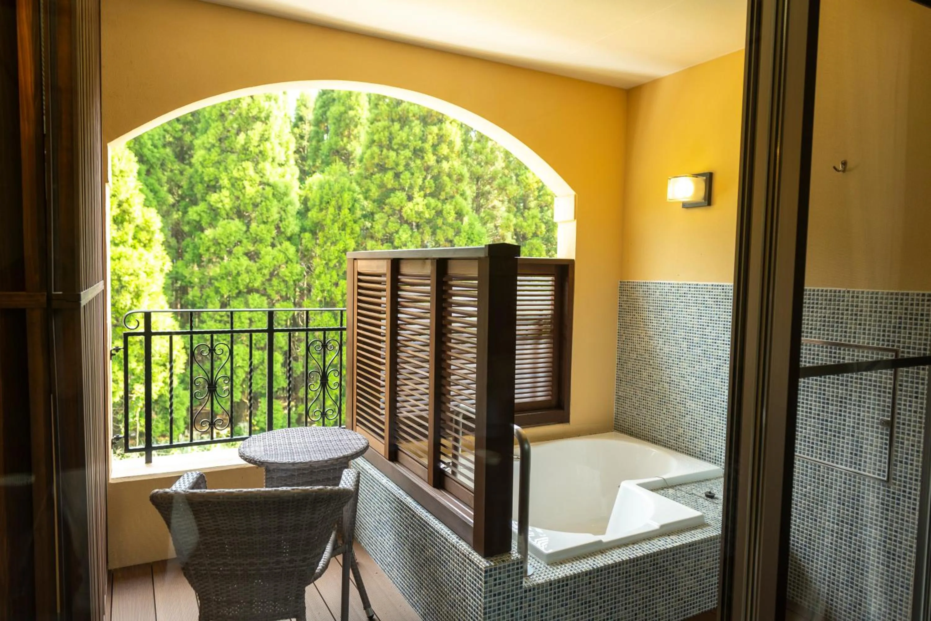 Open Air Bath in La Vista Kirishima Hills