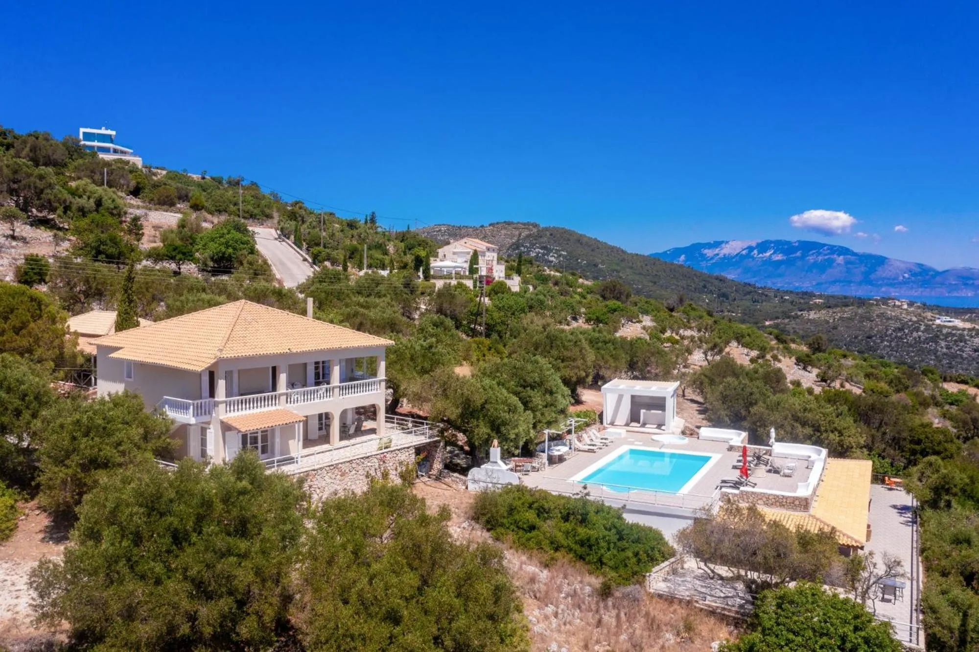 Bird's eye view in Armyra Villas - Apartments with Sea Views & Shared Pool