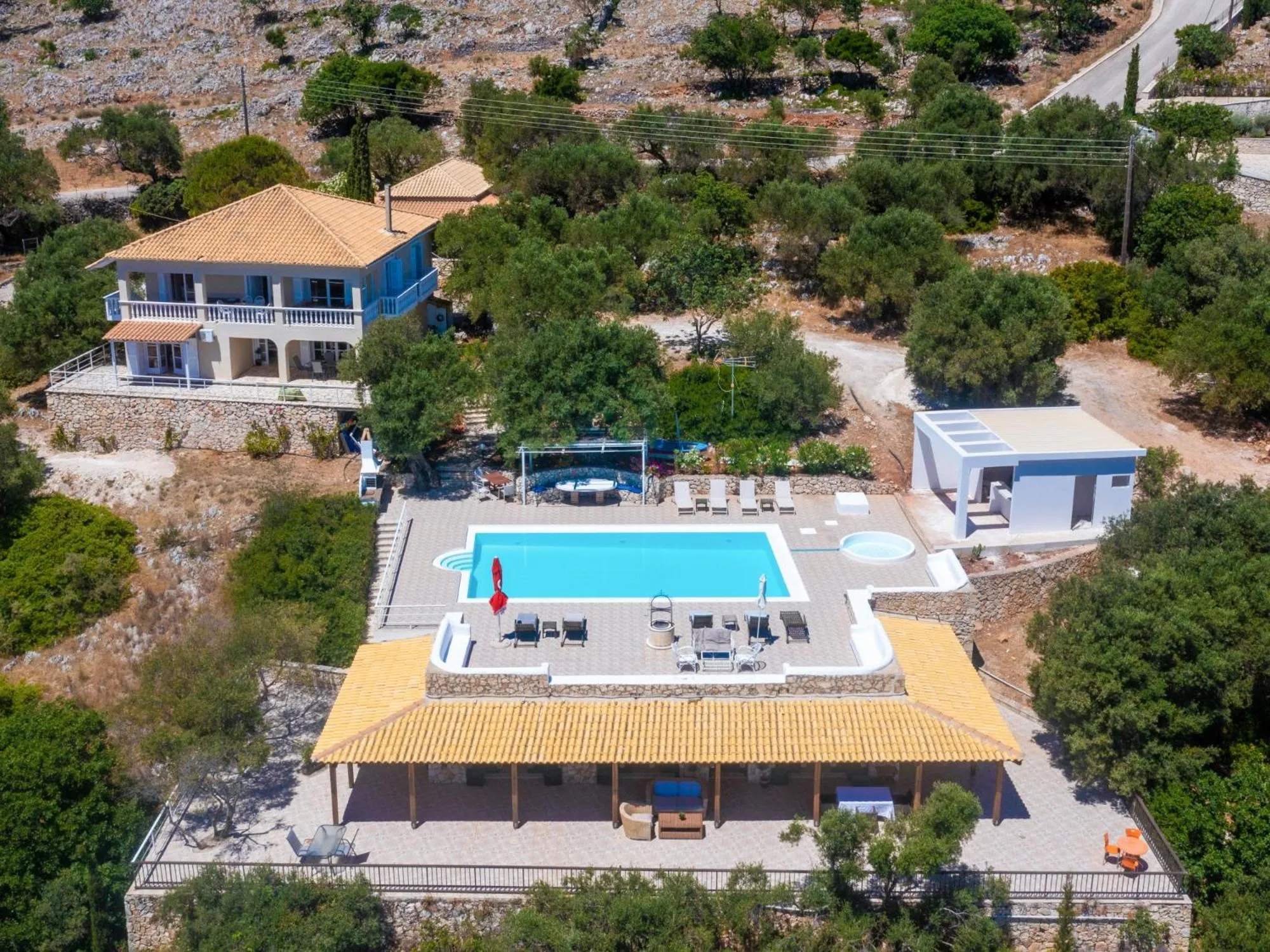 Bird's eye view in Armyra Villas - Apartments with Sea Views & Shared Pool