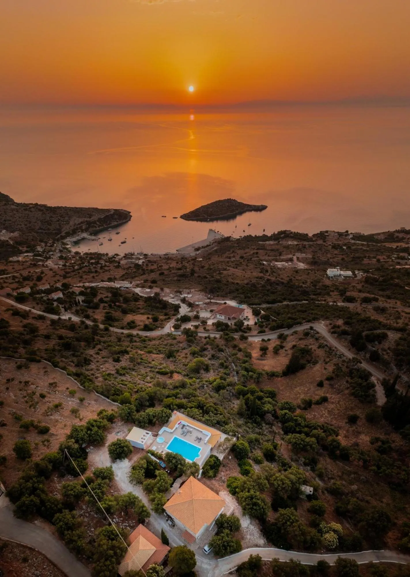 Bird's eye view in Armyra Villas - Apartments with Sea Views & Shared Pool