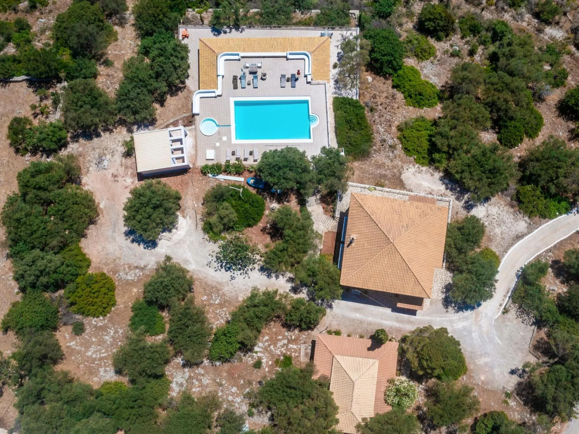 Bird's eye view in Armyra Villas - Apartments with Sea Views & Shared Pool