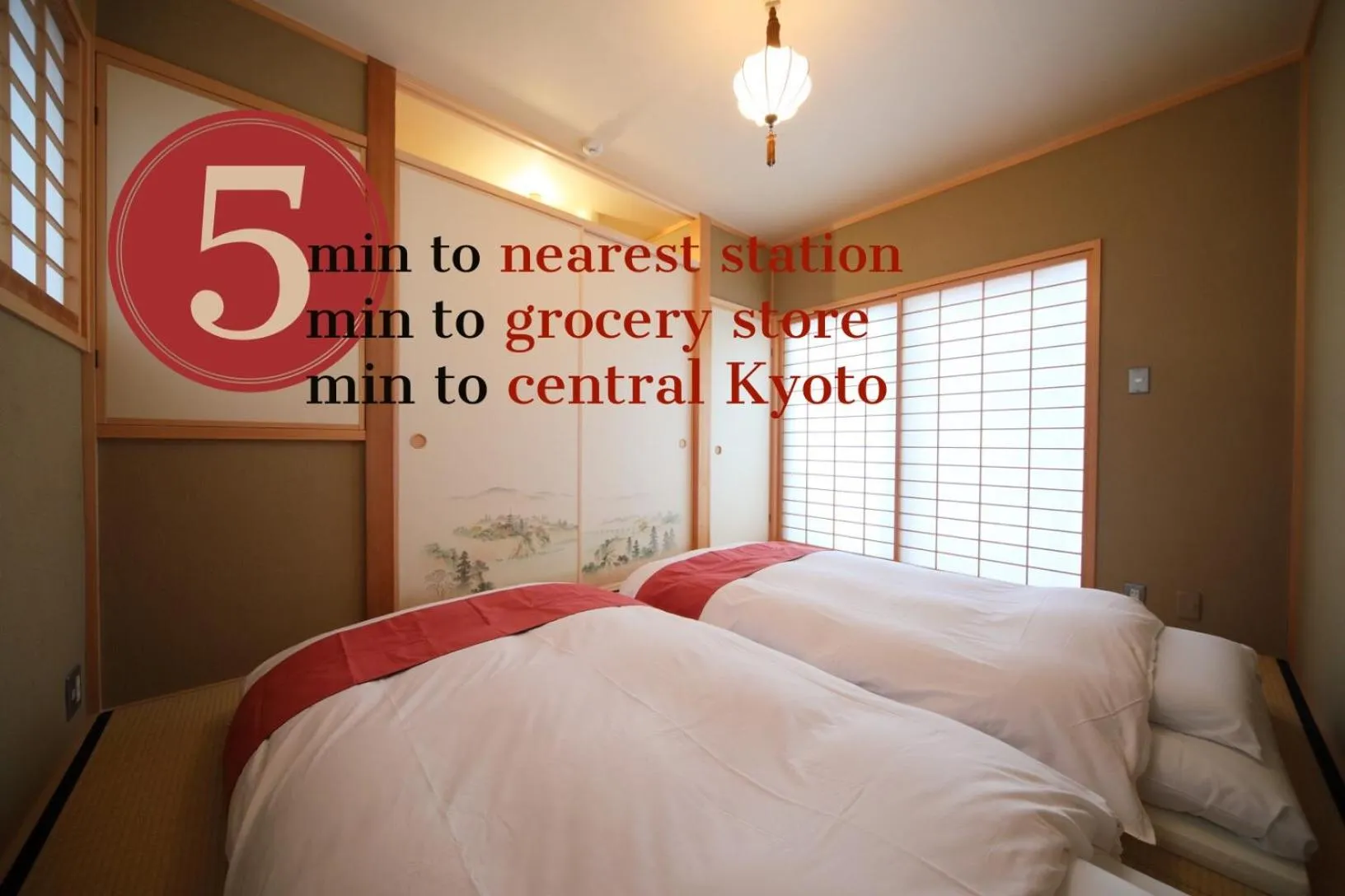 Bed in Kyomachiya Gion Miyagawatei