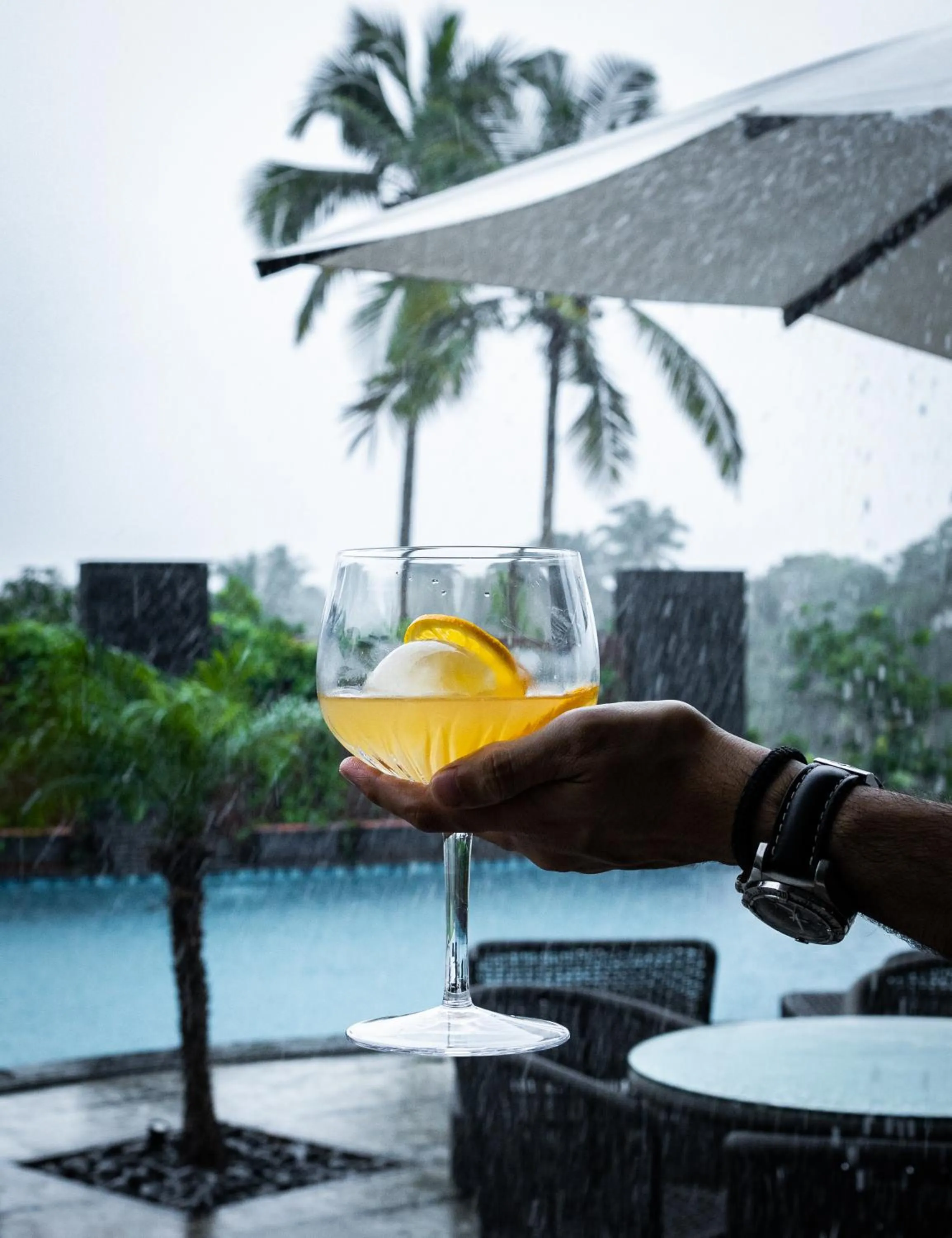 Pool view in The Acacia Morjim