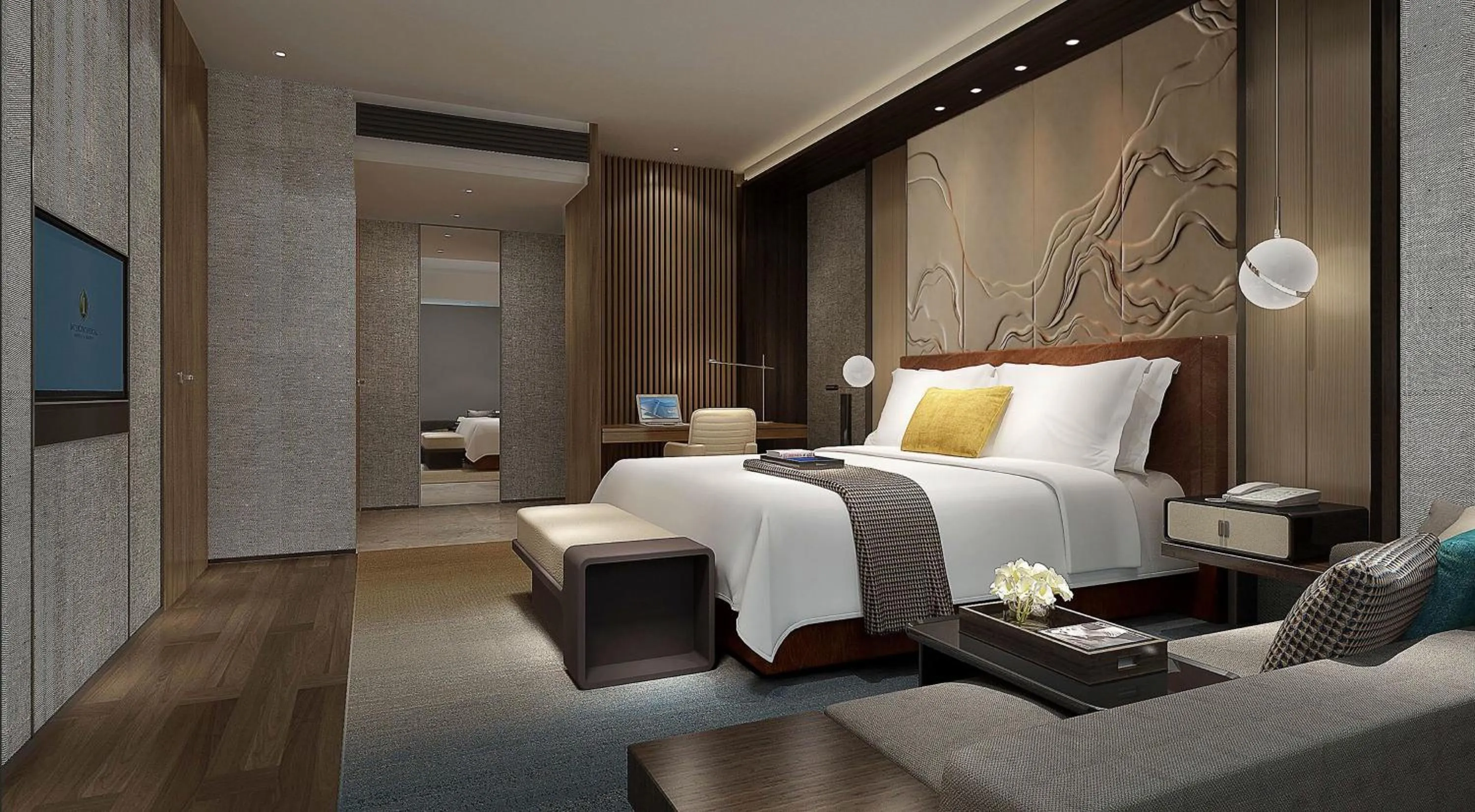 Bathroom, Bed in InterContinental Zhuhai by IHG