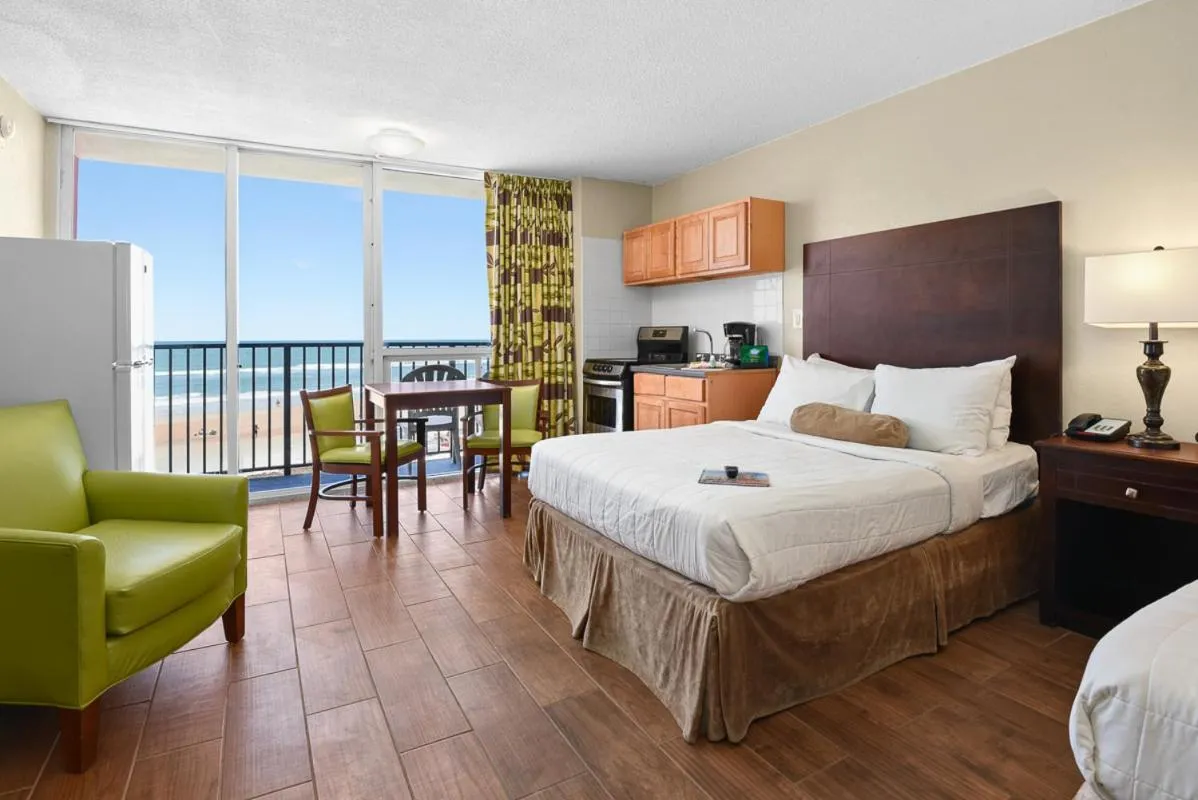 Bed in Cove Motel Oceanfront