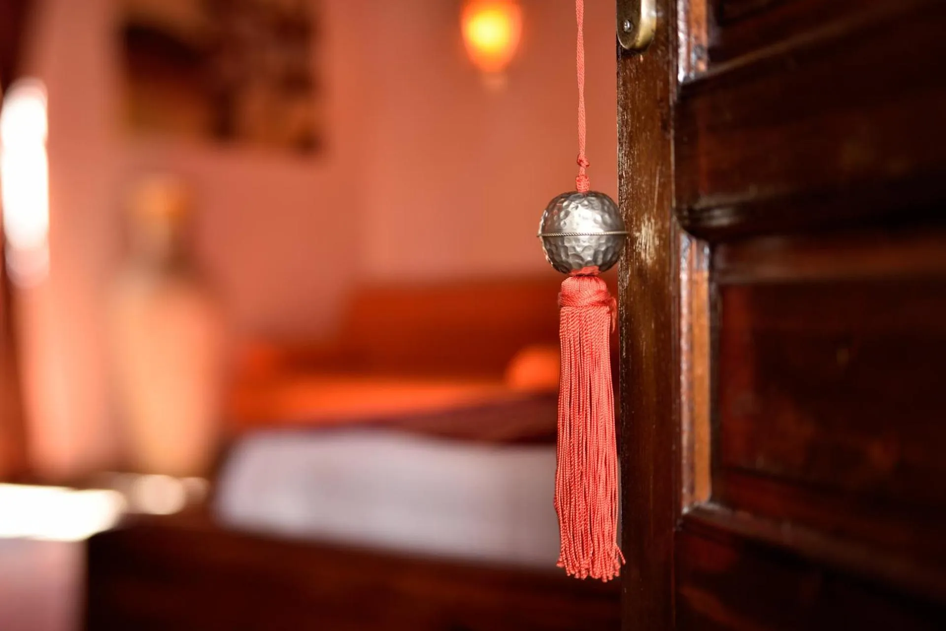 Decorative detail, Bed in Riad les Ammonites and Spa