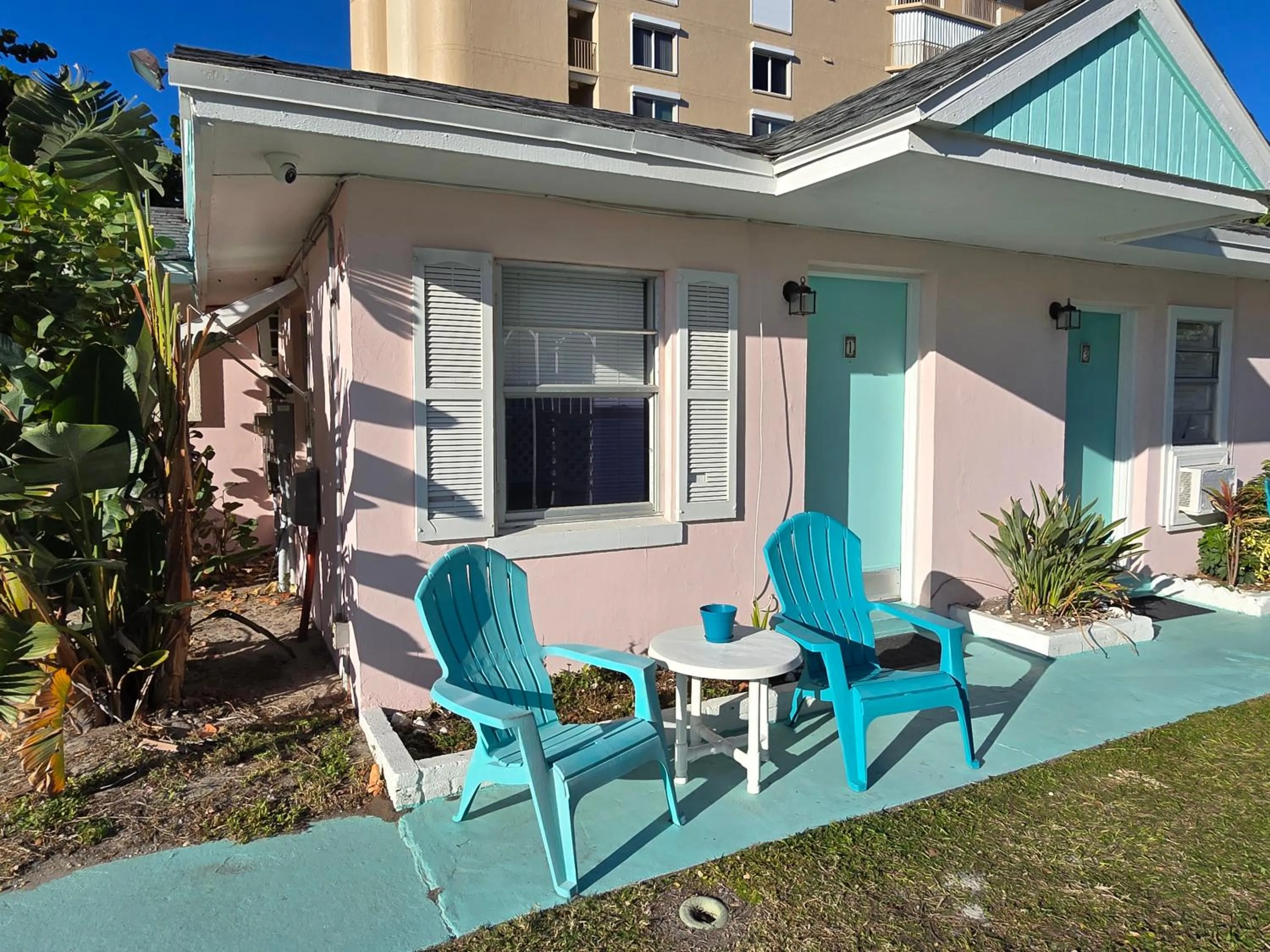 Patio in Oceanfront Sea Scape Motel