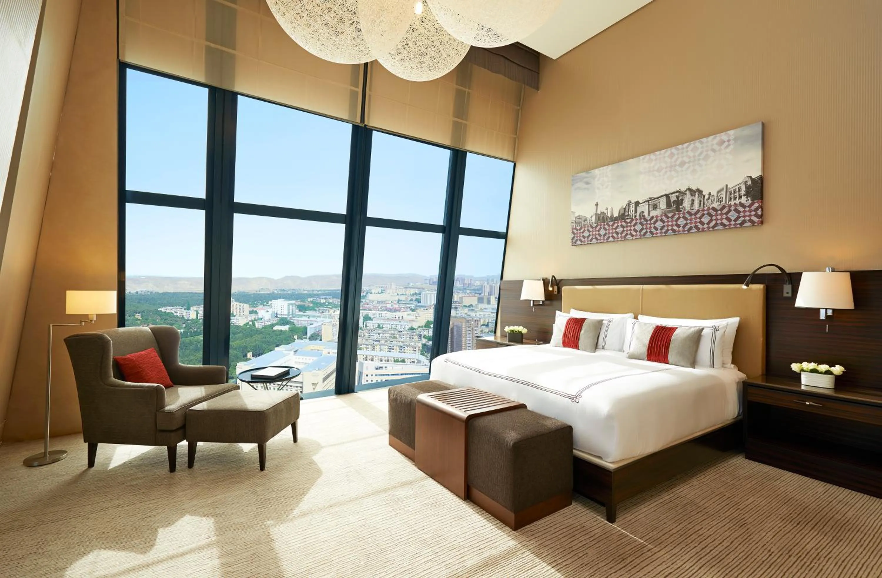 Bed in Fairmont Baku, Flame Towers