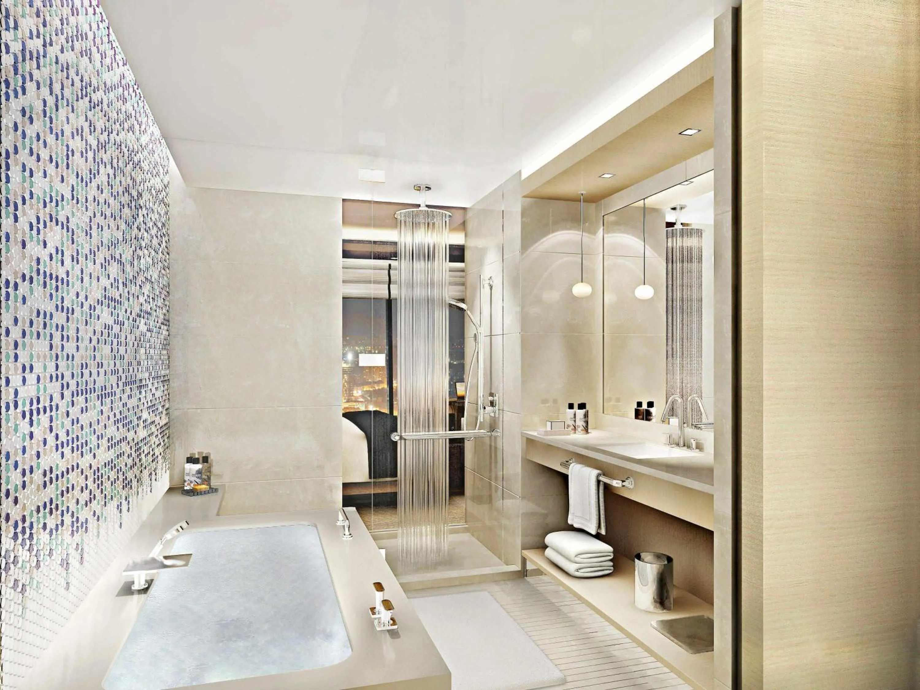 Deluxe Twin Room Sea View - single occupancy in Fairmont Baku, Flame Towers