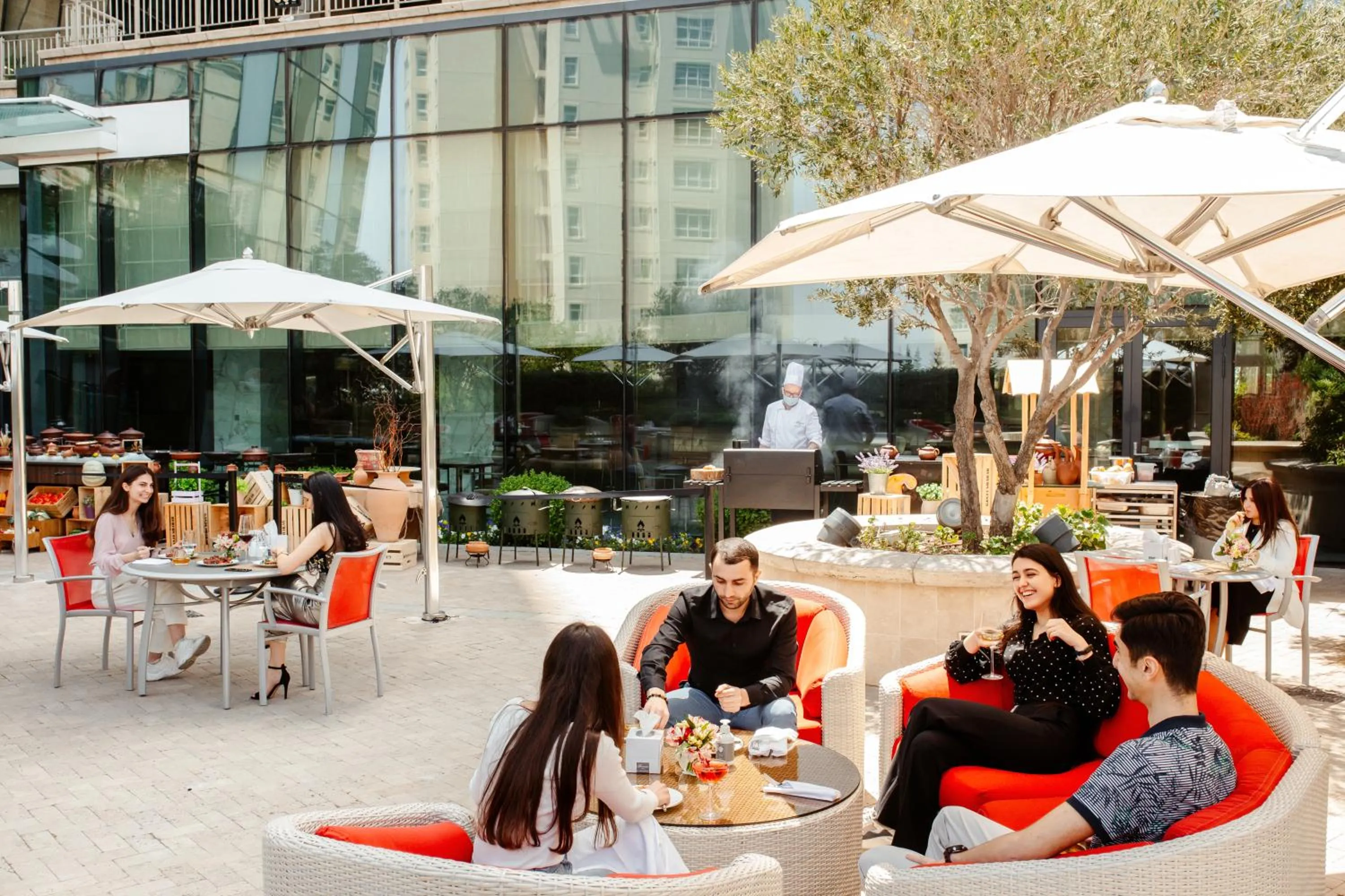 Lounge or bar in Fairmont Baku, Flame Towers