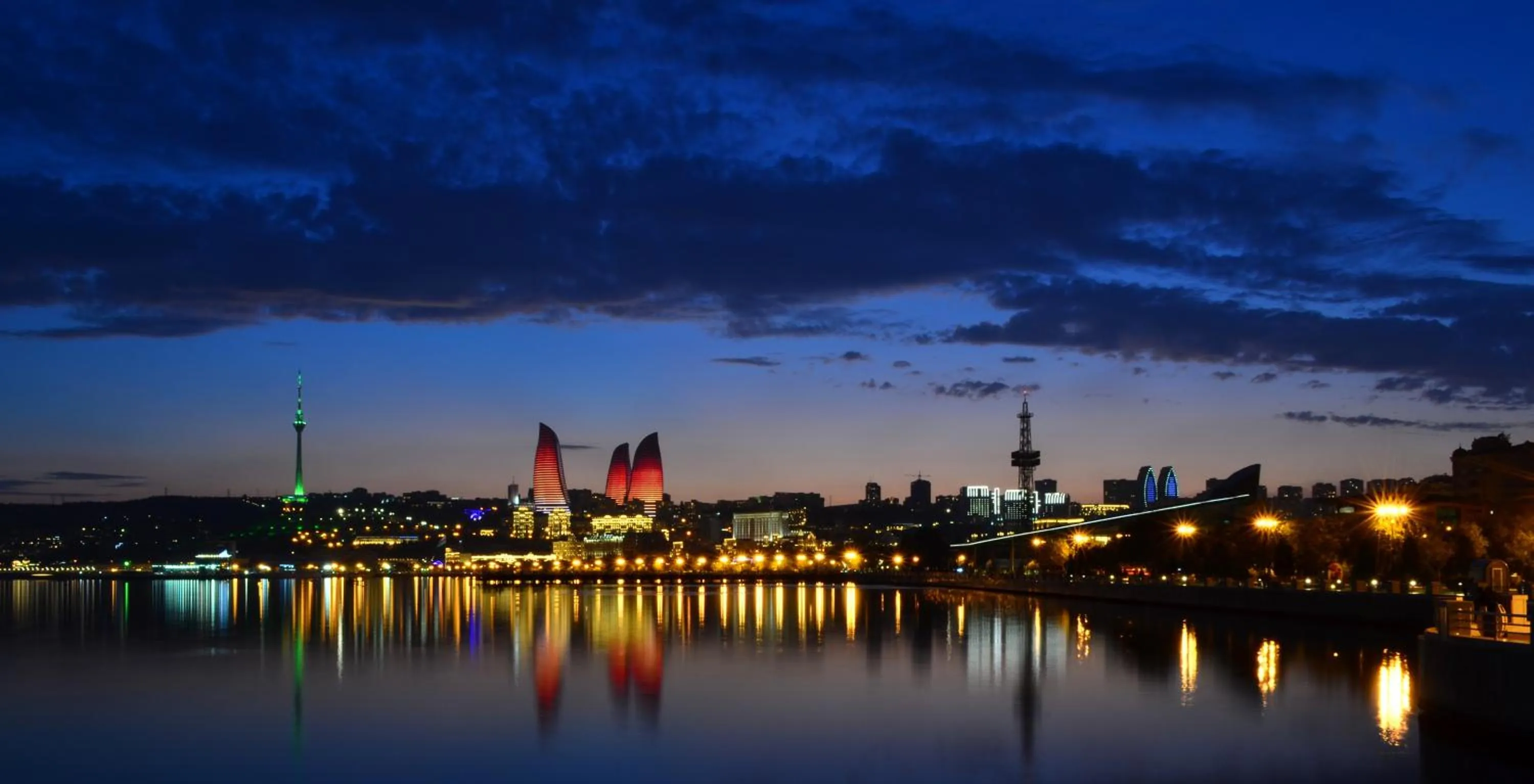 Bird's eye view in Fairmont Baku, Flame Towers
